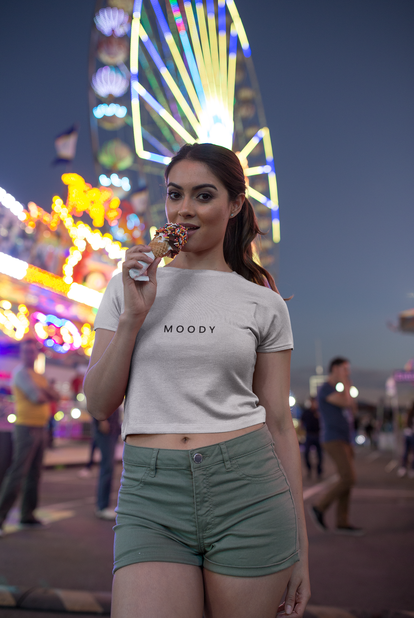Moody Minimals Women Crop Top- FunkyTeesClub