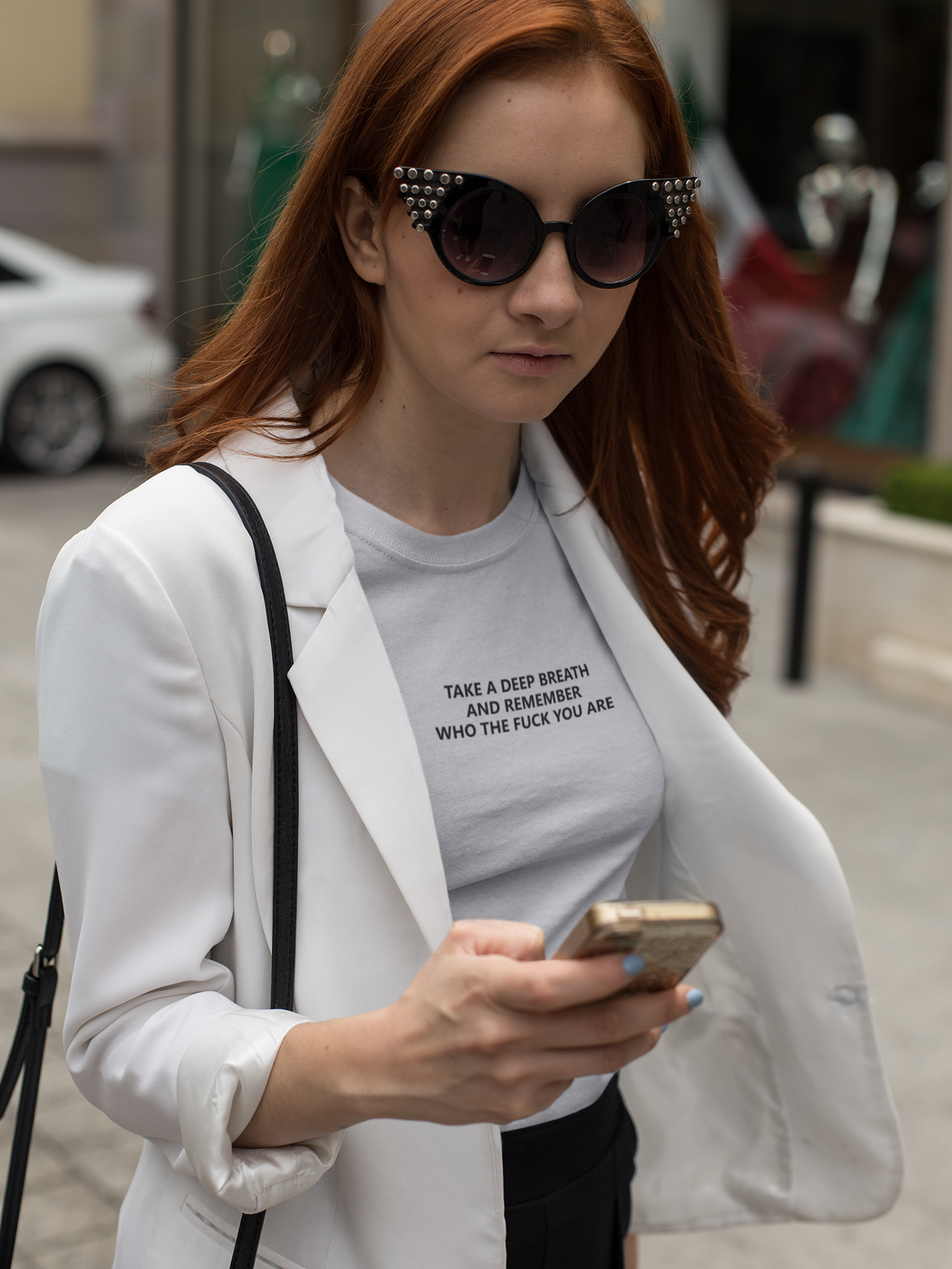 Take A Deep Breath And Remember Who The Fuck You Are Women Half Sleeves T-shirt- FunkyTeesClub
