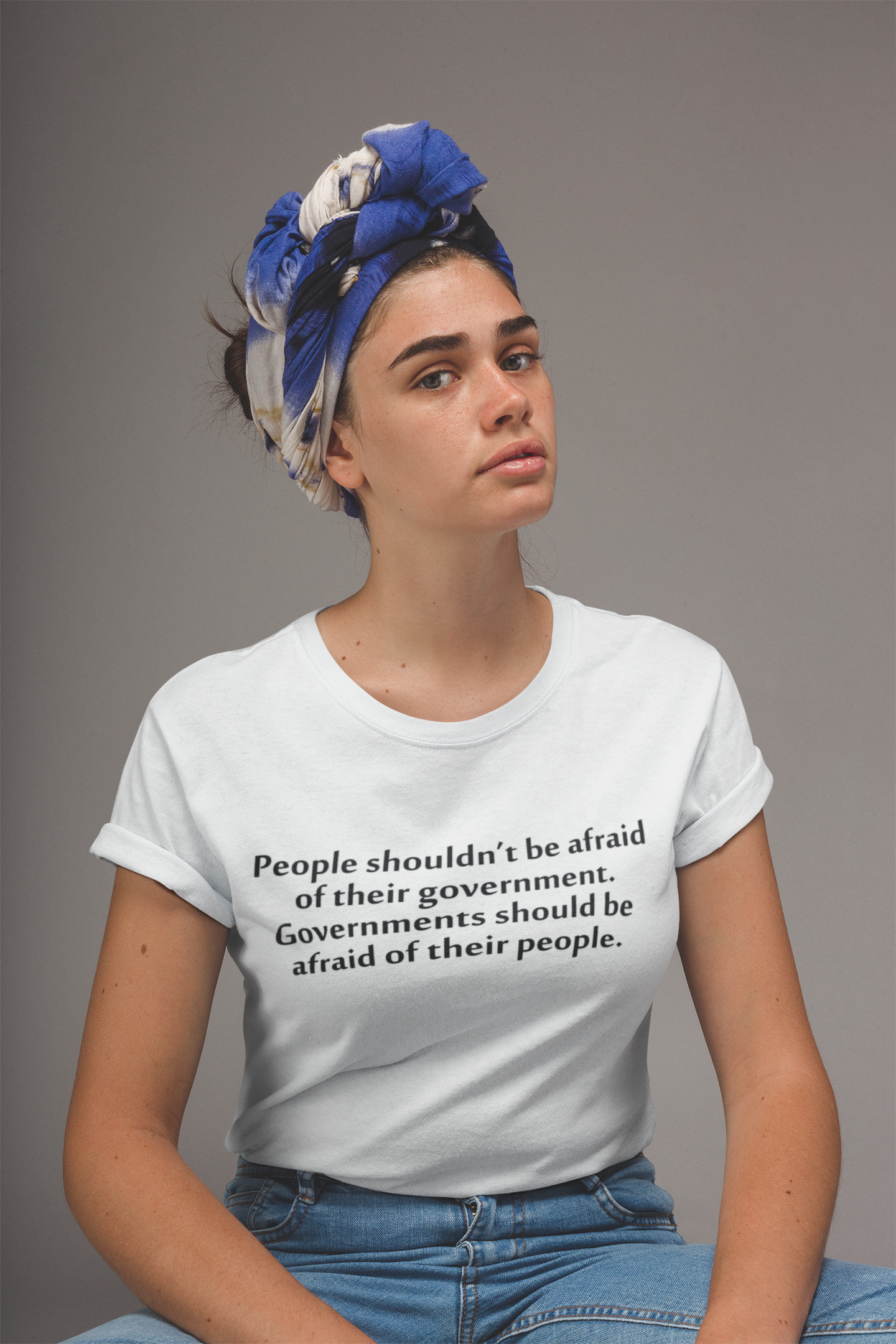 People Shouldnt Be Afraid Of Their Governments Should Be Afraid Of Their People Anti Government Women Half Sleeves T-shirt- FunkyTeesClub