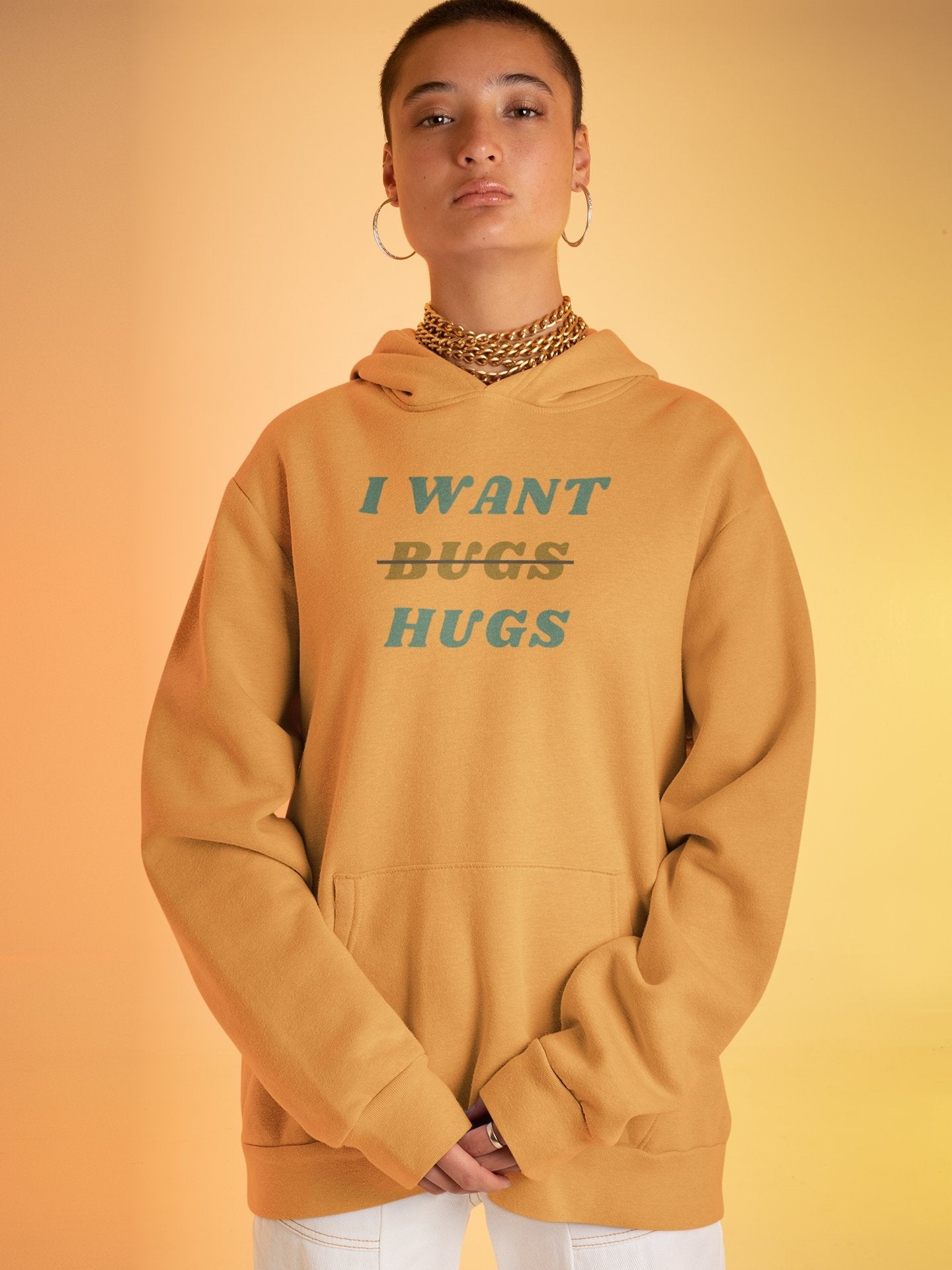 Give Me Hug Rather Than Bugs Geek Hoodies for Women-FunkyTeesClub - Funky Tees Club