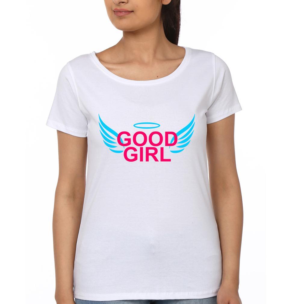 Good Girl Bad Girl BFF Half Sleeves T-Shirts-FunkyTees