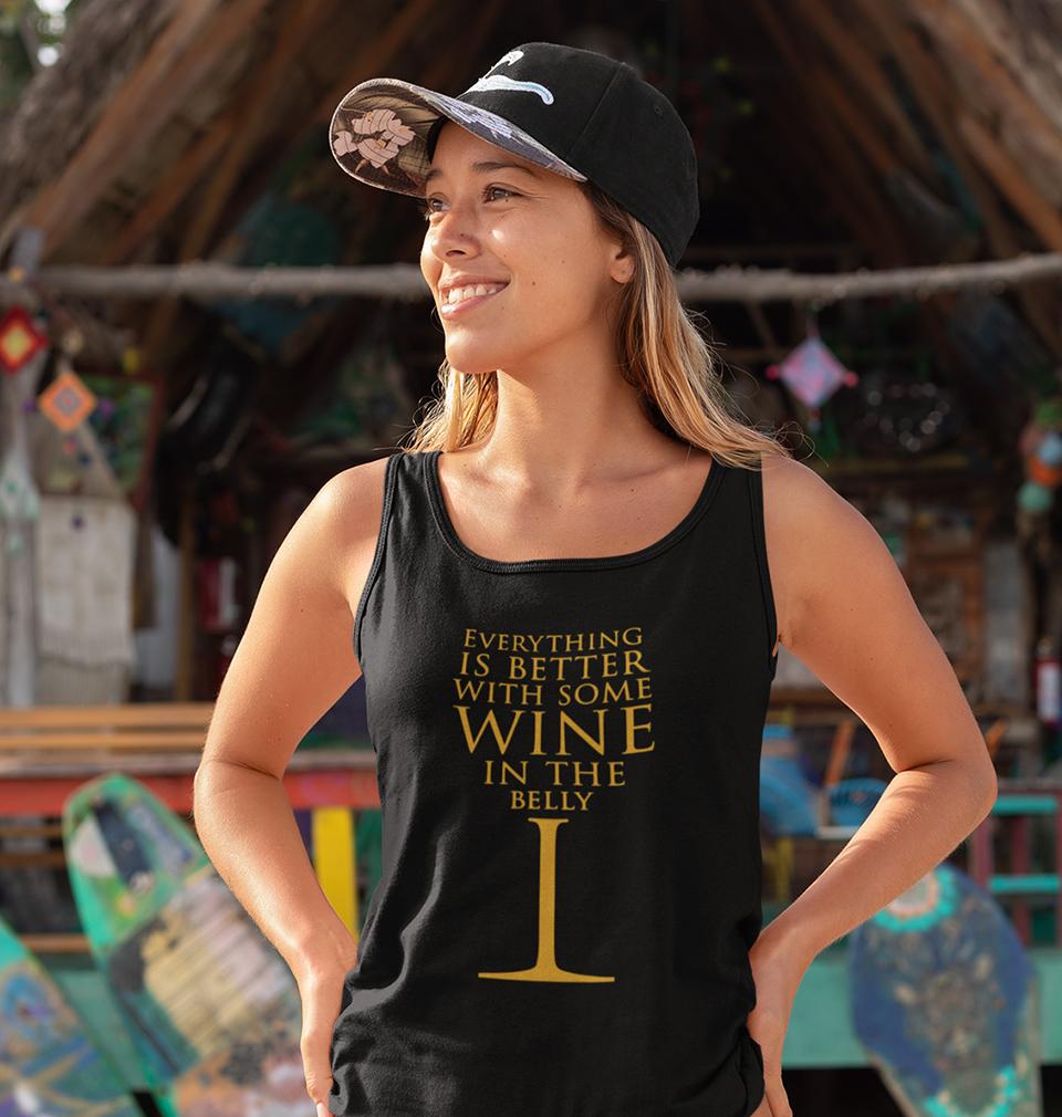 GOT Game Of Thrones Wine In The Belly Women Tank Top-FunkyTeesClub - FunkyTeesClub