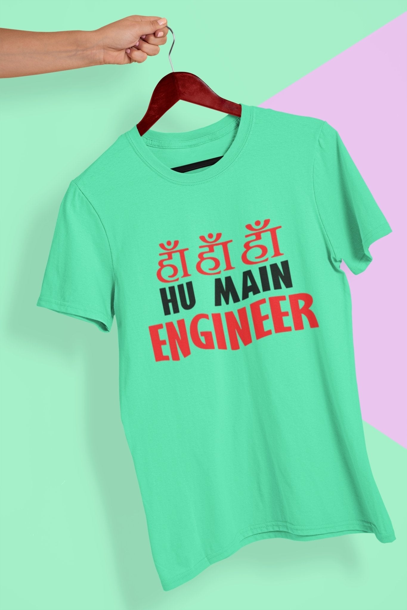 Ha Ha Hu Main Engineer Mens Half Sleeves T-shirt- FunkyTeesClub - Funky Tees Club