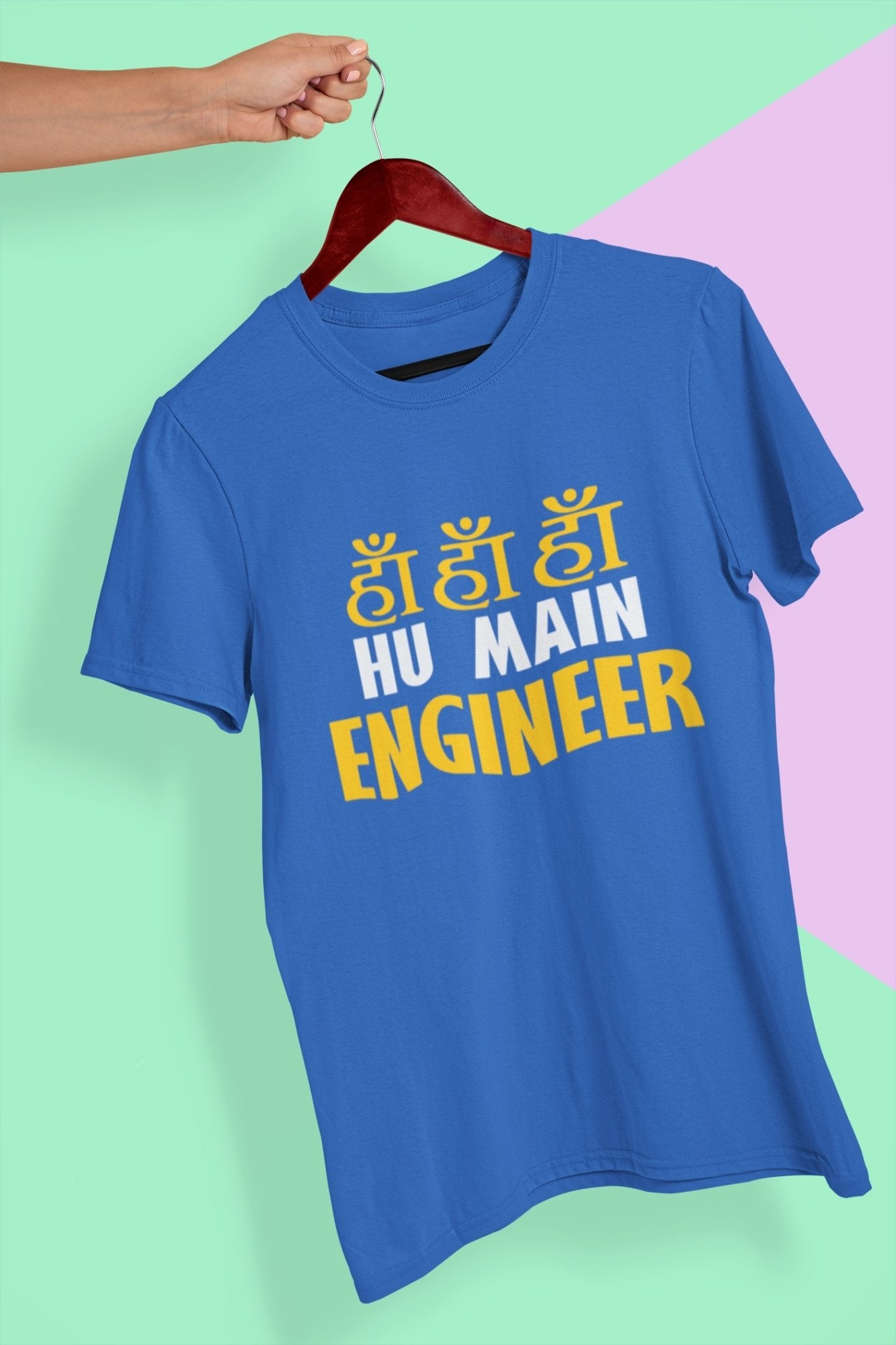 Ha Ha Hu Main Engineer Mens Half Sleeves T-shirt- FunkyTeesClub - Funky Tees Club