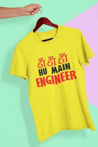 Ha Ha Hu Main Engineer Mens Half Sleeves T-shirt- FunkyTeesClub - Funky Tees Club
