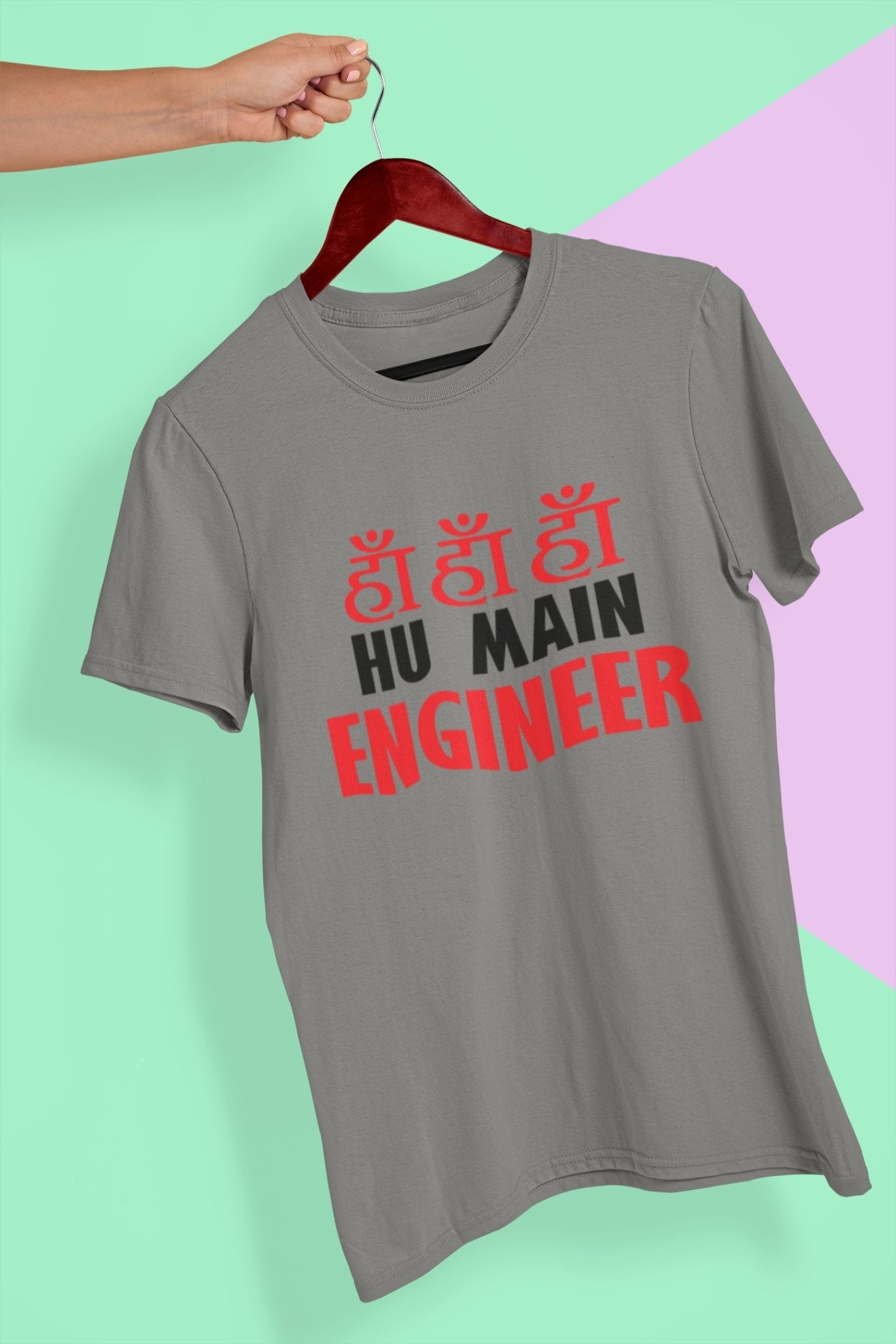 Ha Ha Hu Main Engineer Mens Half Sleeves T-shirt- FunkyTeesClub - Funky Tees Club