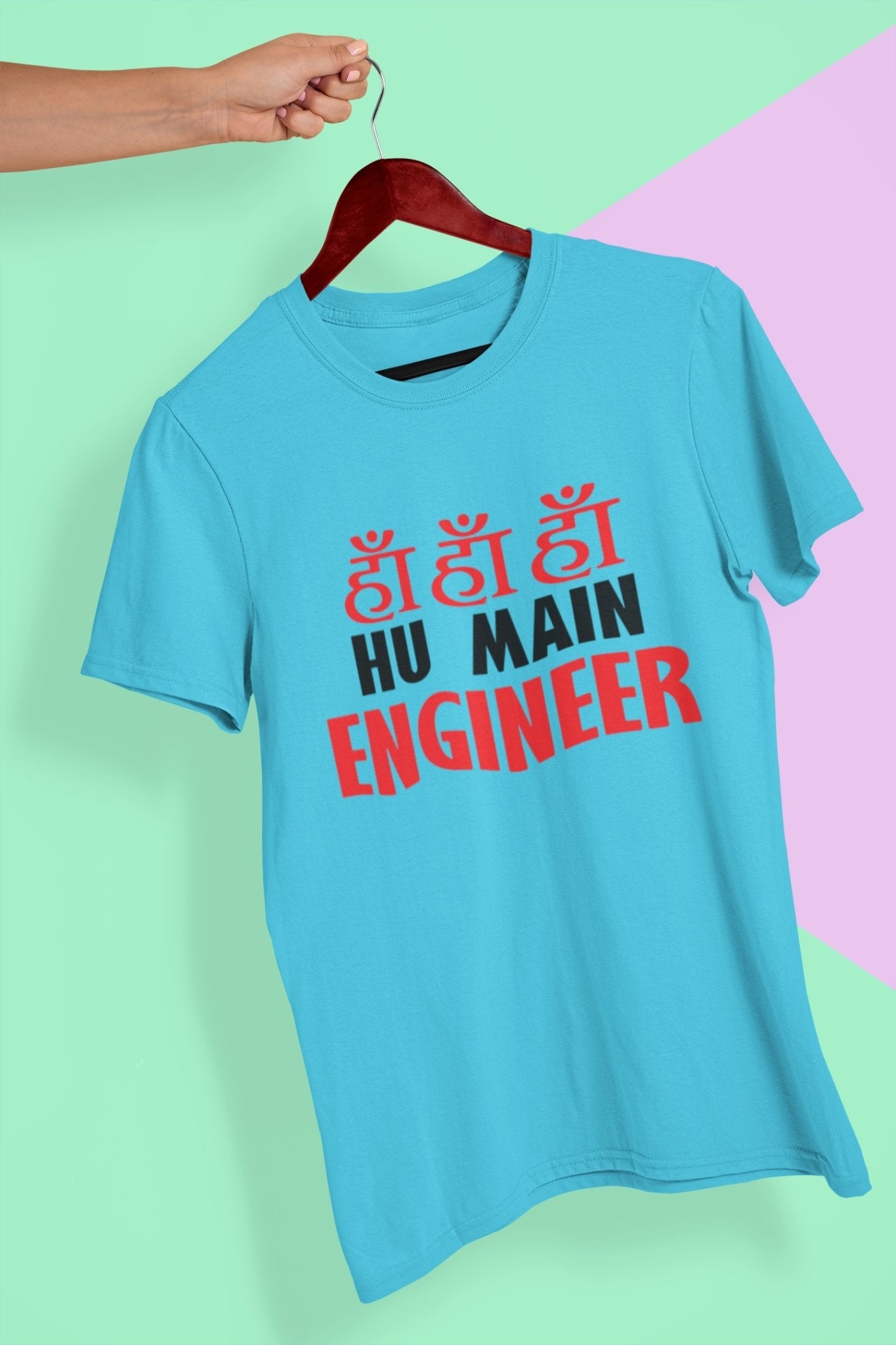 Ha Ha Hu Main Engineer Mens Half Sleeves T-shirt- FunkyTeesClub - Funky Tees Club