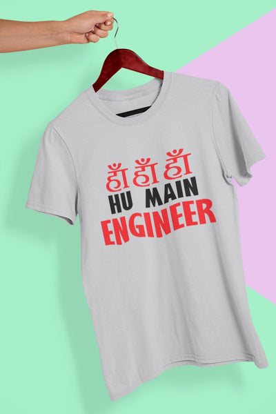 Ha Ha Hu Main Engineer Women Half Sleeves T-shirt- FunkyTeesClub - Funky Tees Club