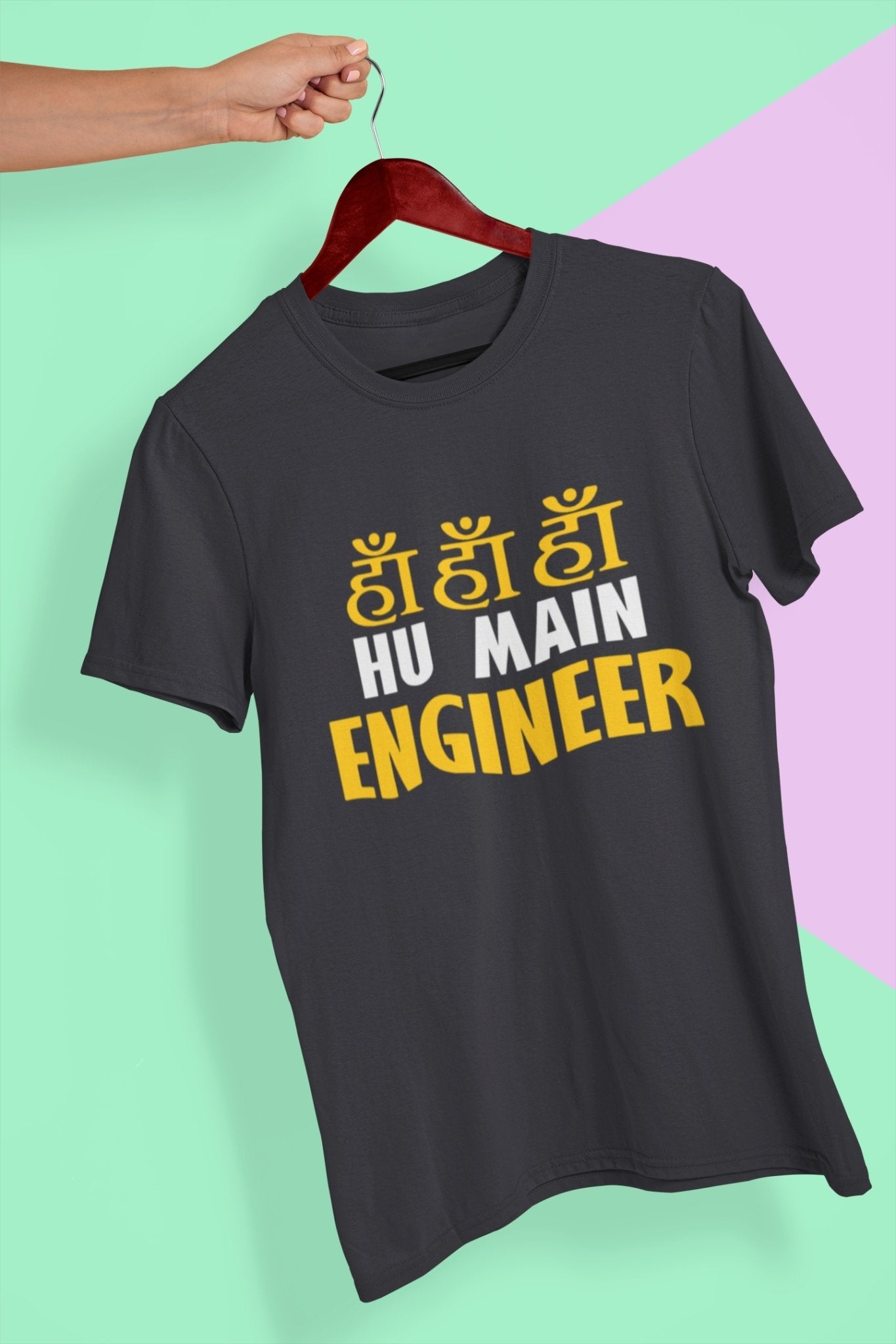 Ha Ha Hu Main Engineer Women Half Sleeves T-shirt- FunkyTeesClub - Funky Tees Club