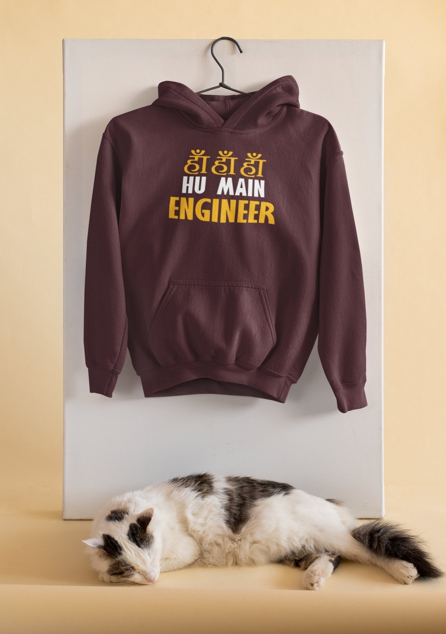 Ha Ha Hu Main Engineering Hoodies for Women-FunkyTeesClub - Funky Tees Club