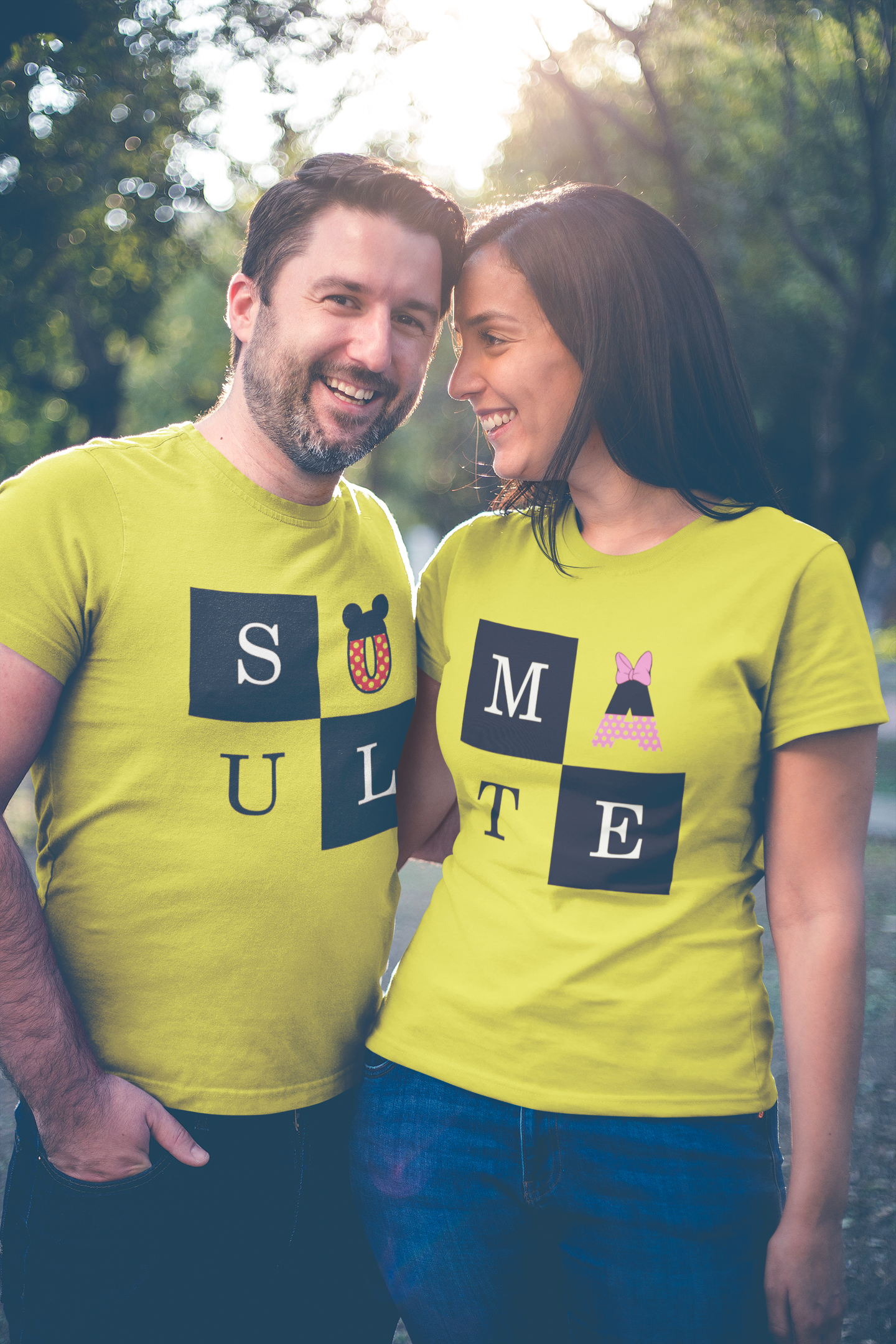 Soulmate Couple Half Sleeves T-Shirts -FunkyTeesClub