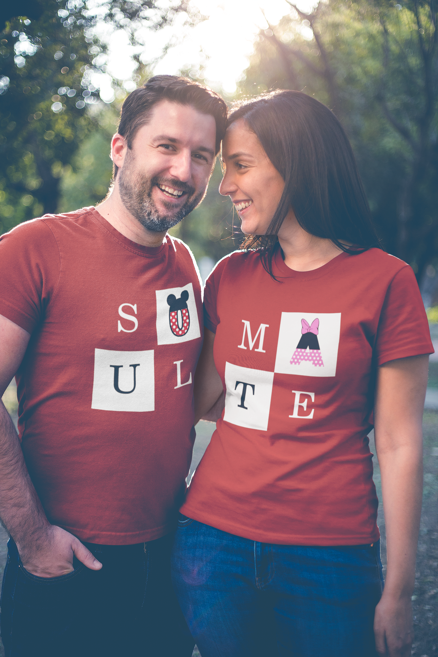 Soulmate Couple Half Sleeves T-Shirts -FunkyTeesClub