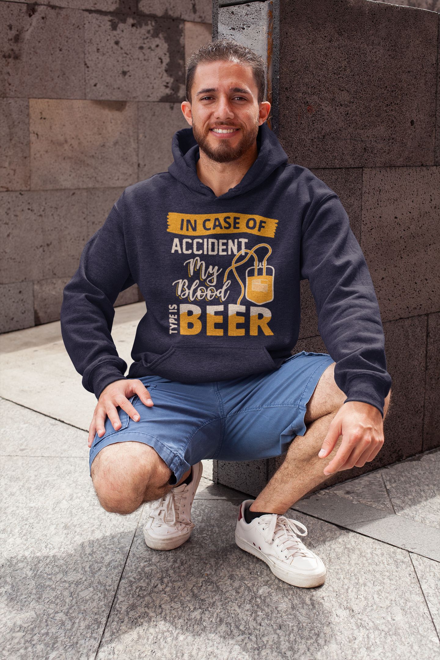 My Blood Type Is Beer Men Hoodies-FunkyTeesClub