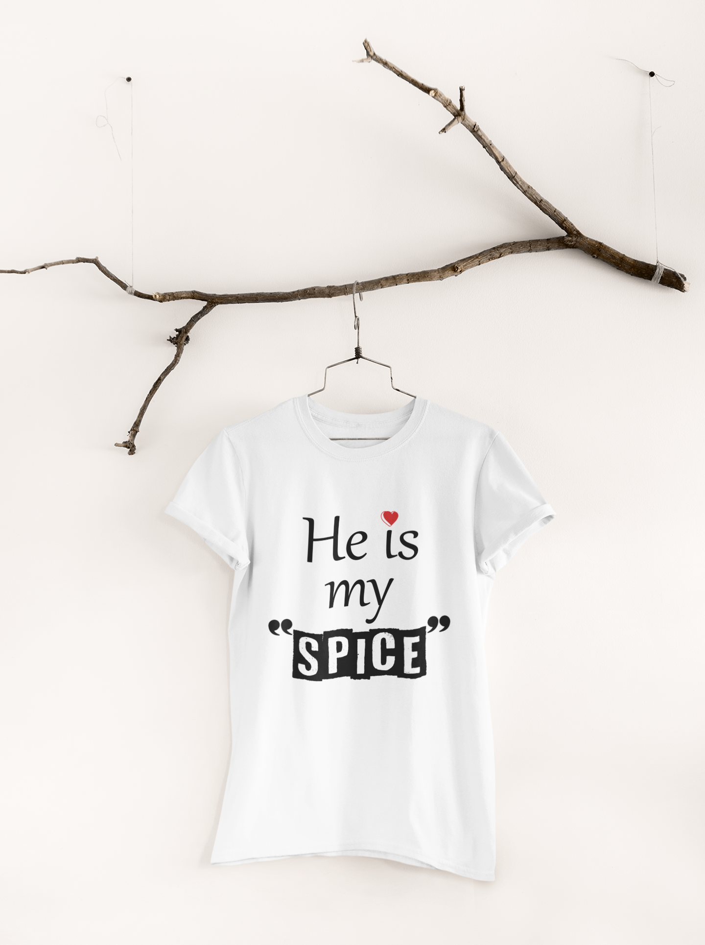 He Is My Spice Couple Half Sleeves T-Shirts -FunkyTeesClub