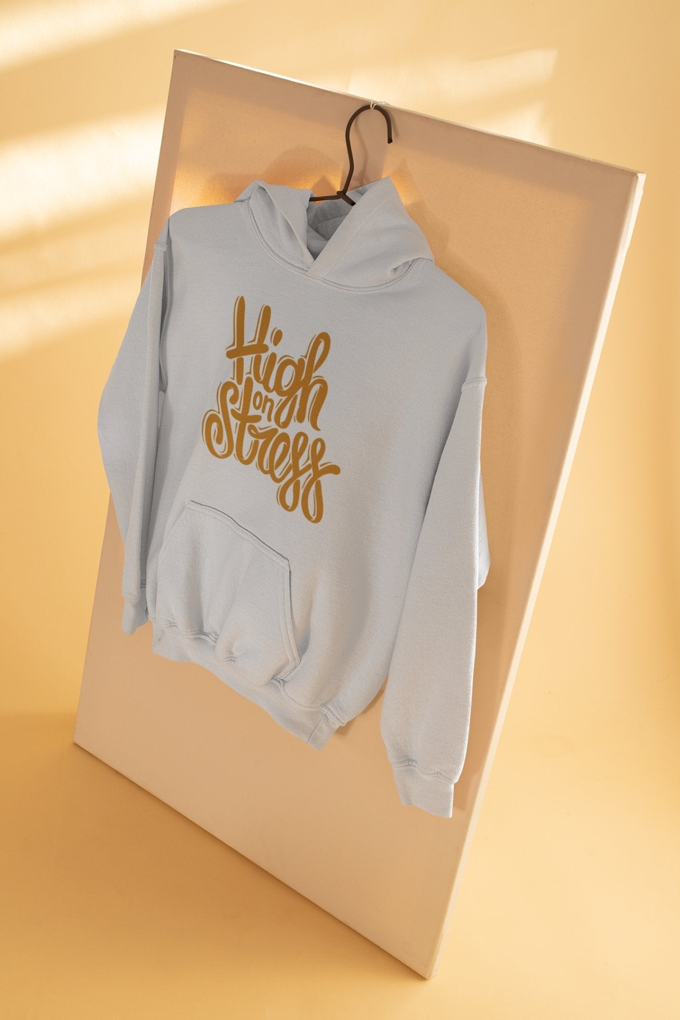 High On Stress Typography Hoodies for Women-FunkyTeesClub - Funky Tees Club