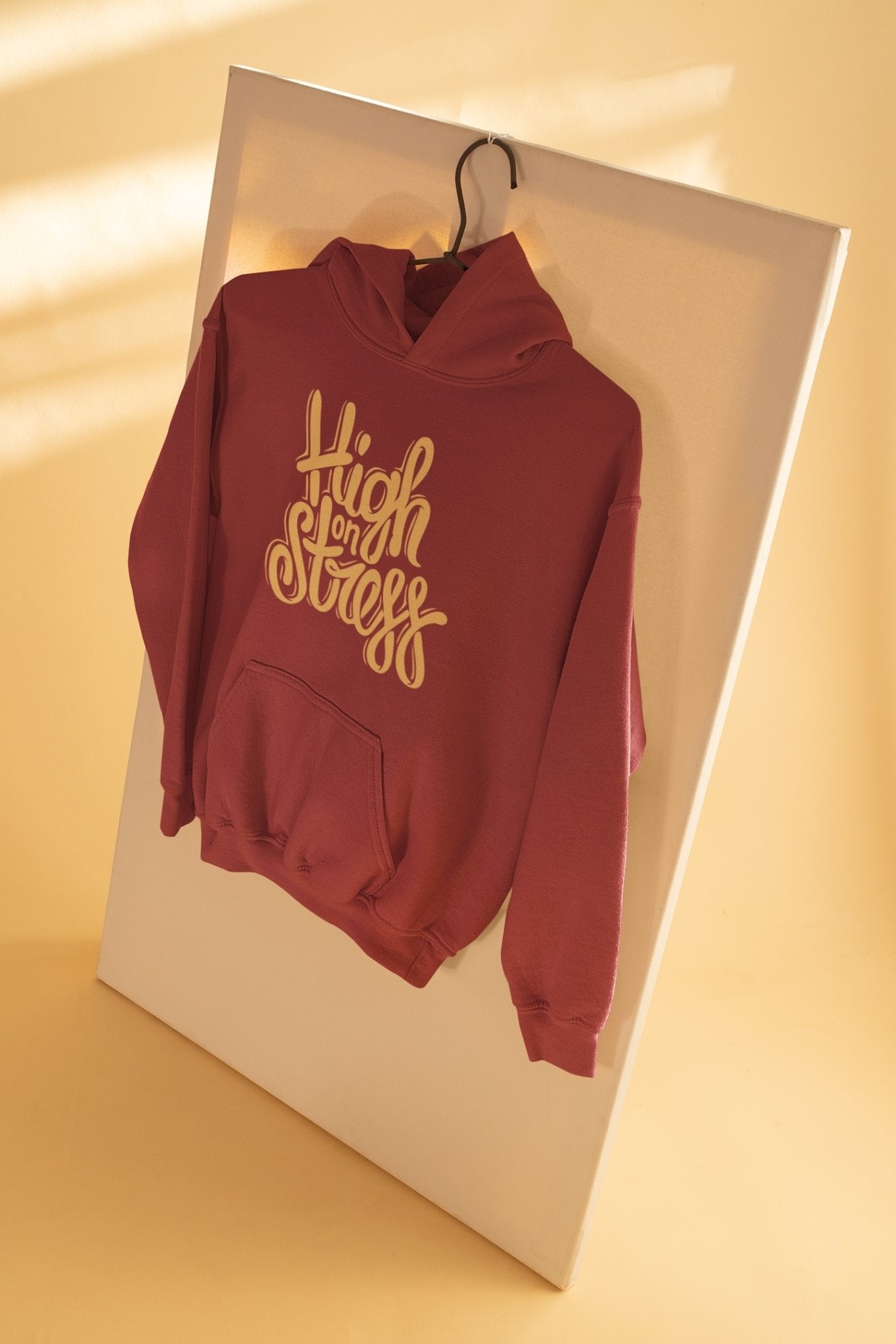 High On Stress Typography Hoodies for Women-FunkyTeesClub - Funky Tees Club