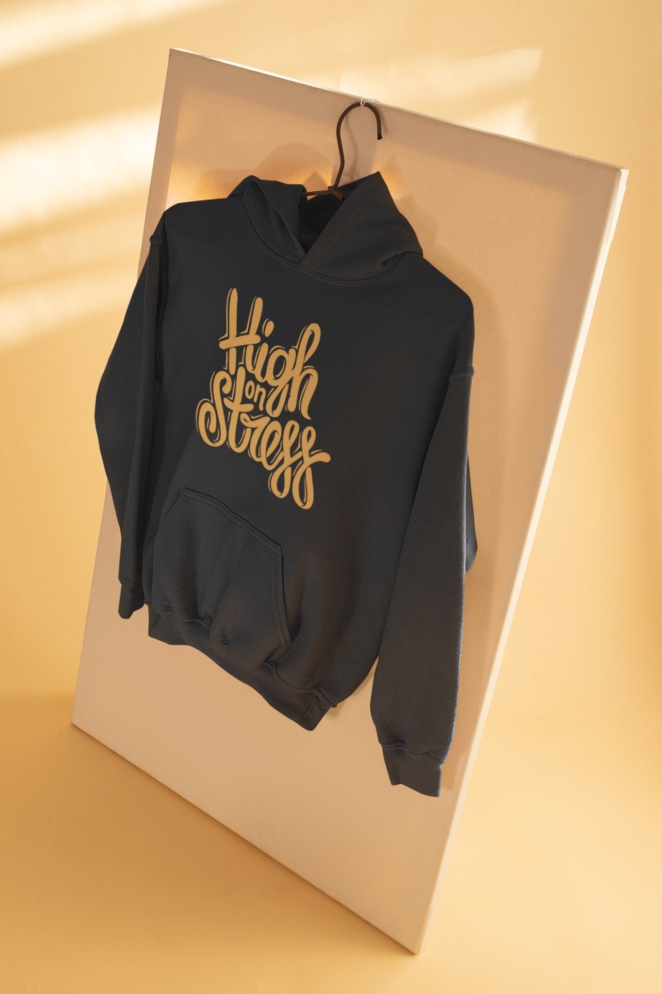 High On Stress Typography Men Hoodies-FunkyTeesClub - Funky Tees Club