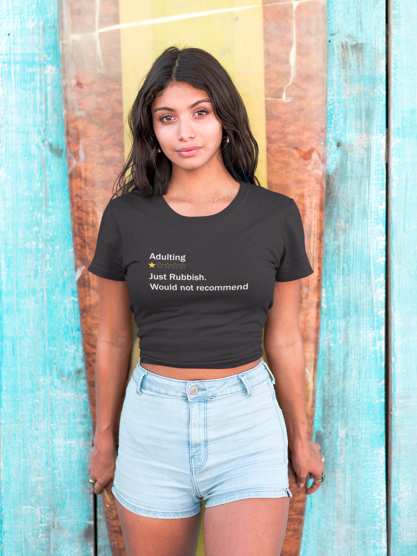Adulting Rubbish Quotes Women Crop Top- FunkyTeesClub