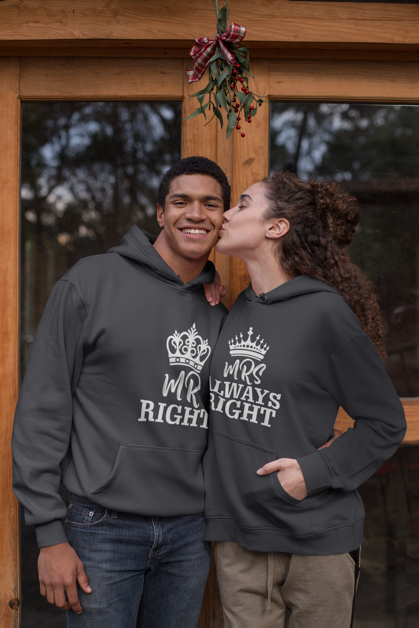 Mrs Mr Always Right Couple Hoodie-FunkyTeesClub