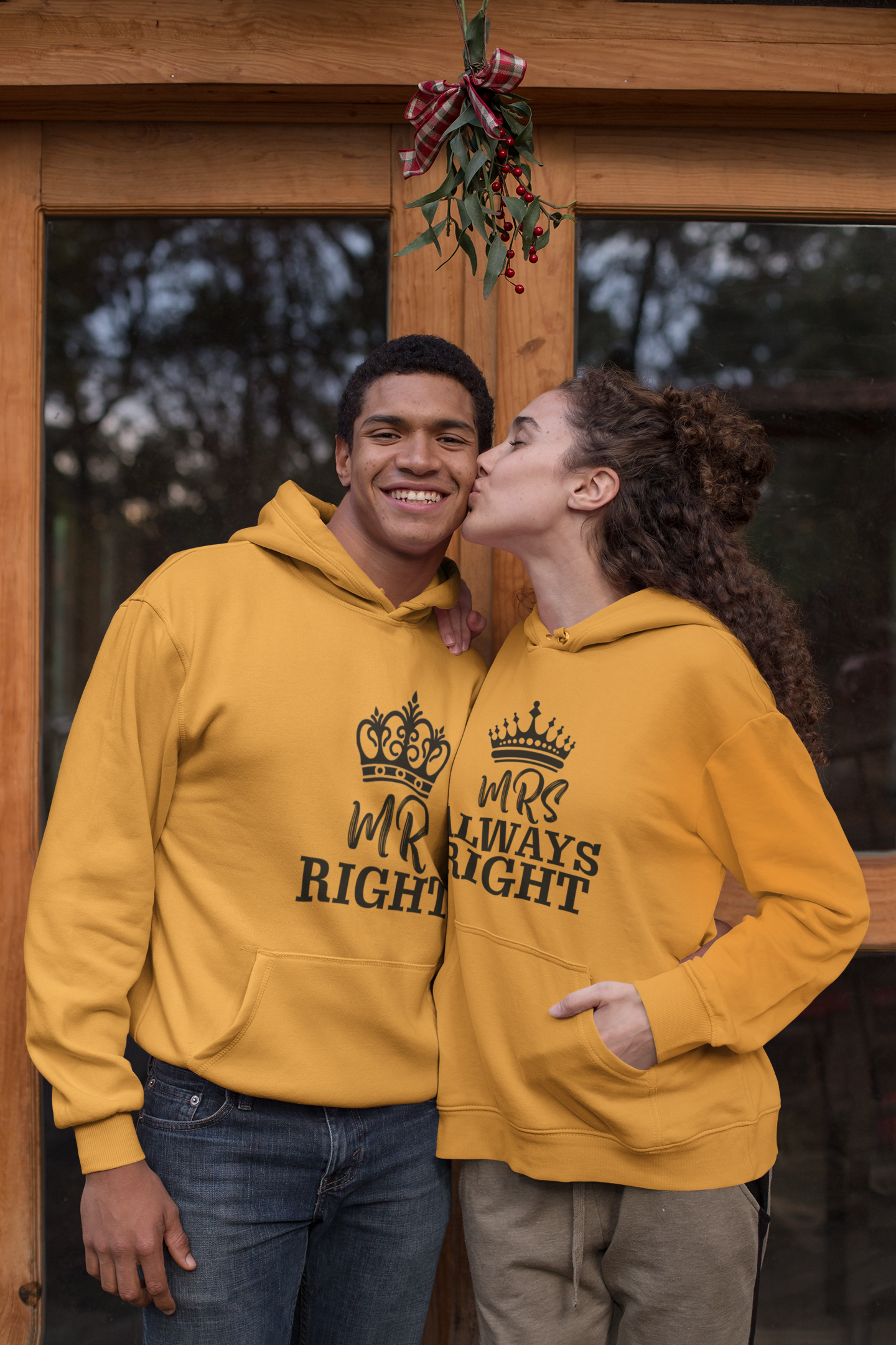 Mrs Mr Always Right Couple Hoodie-FunkyTeesClub