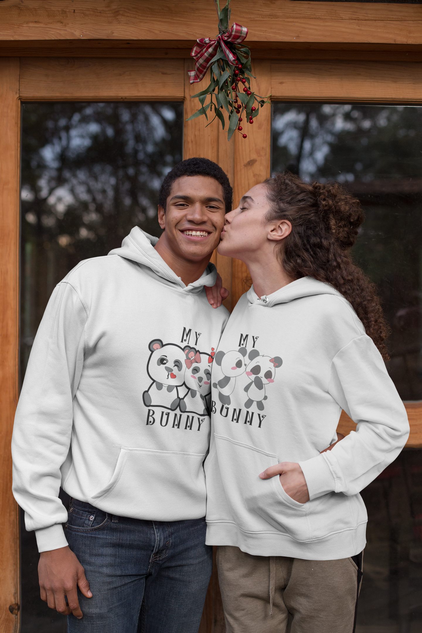 My Honey My Bunny Couple Hoodie-FunkyTeesClub