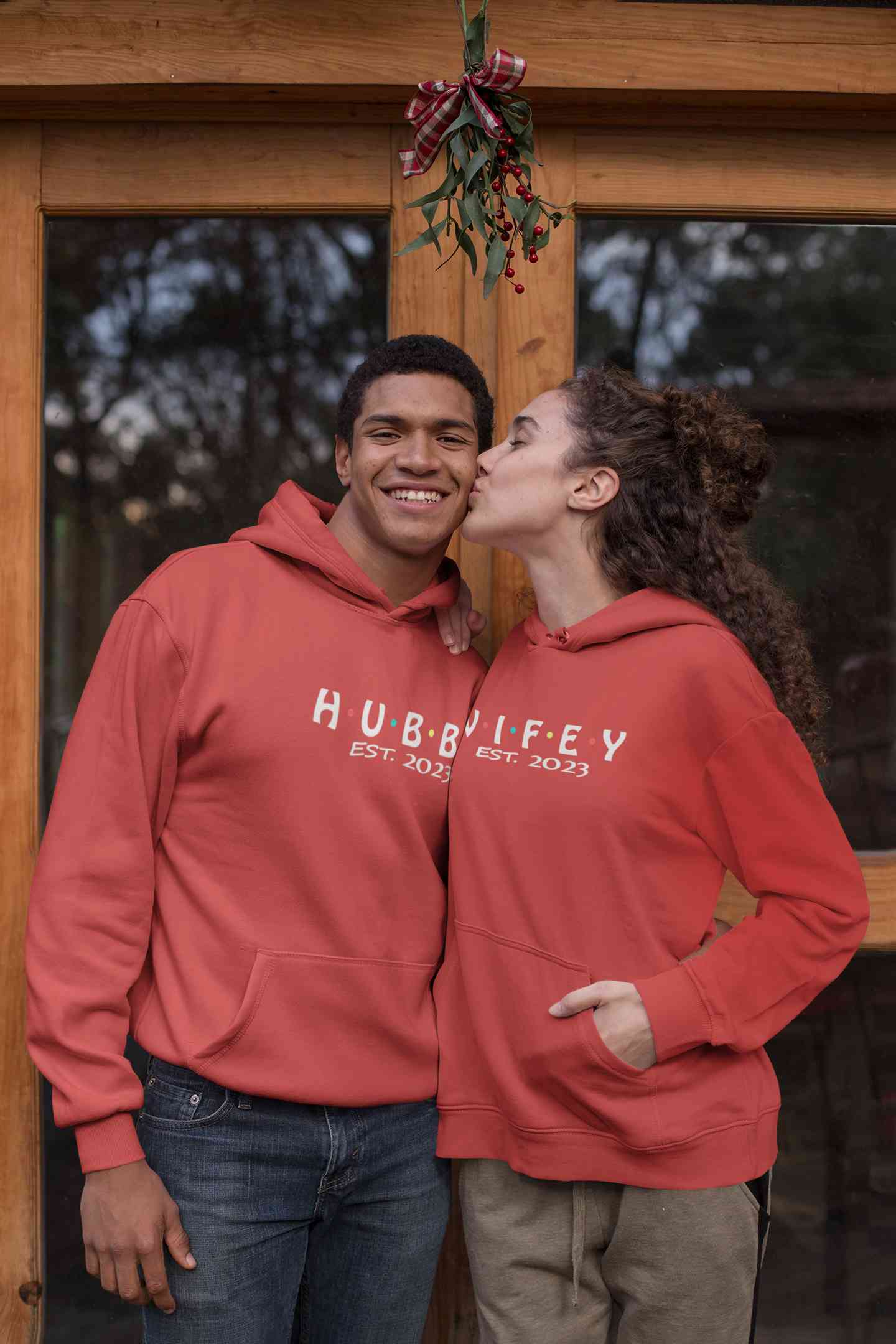 Hubby Wifey Est 2023 Couple Hoodie-FunkyTeesClub