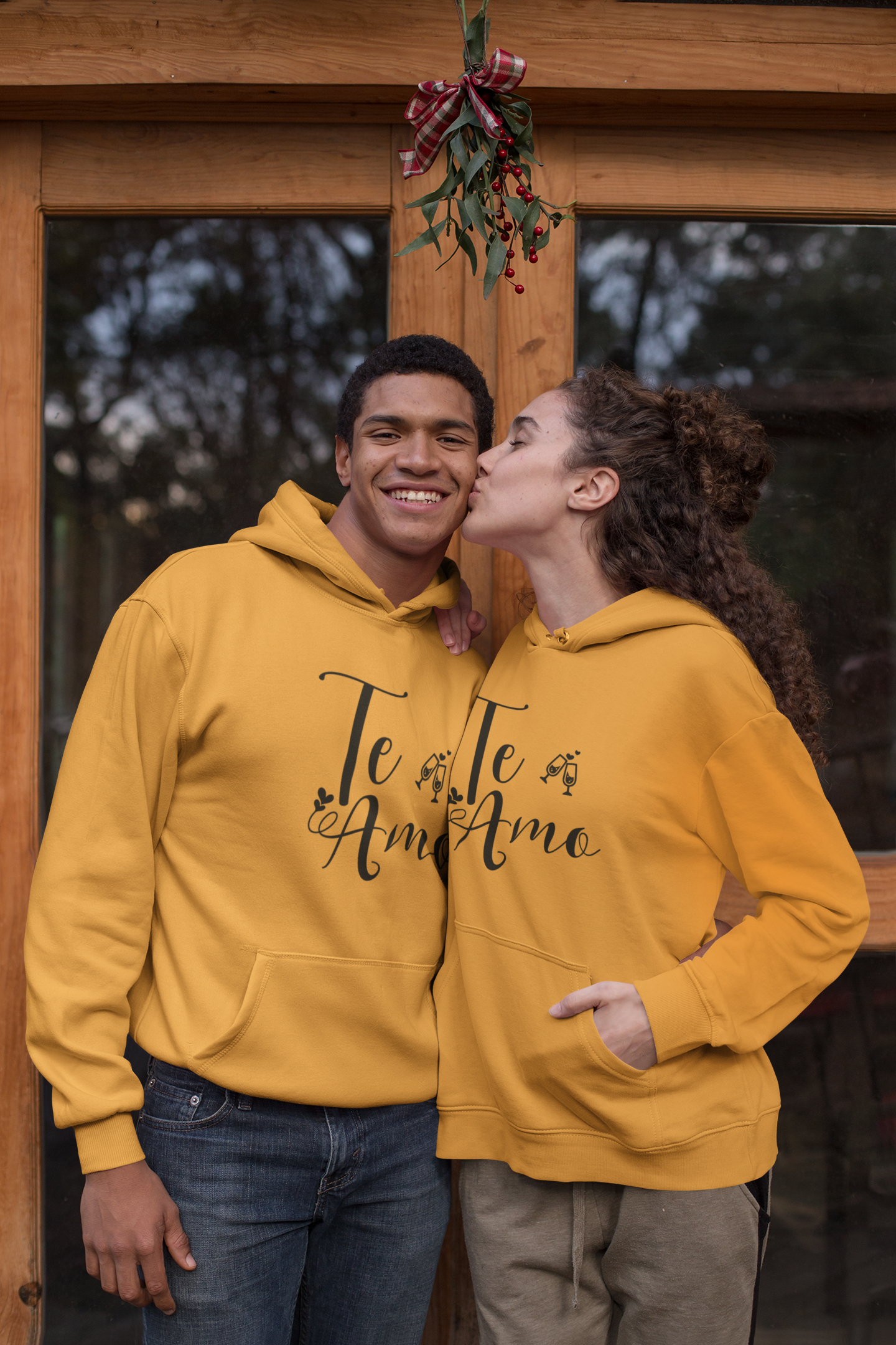 Te Amo Couple Hoodie-FunkyTeesClub