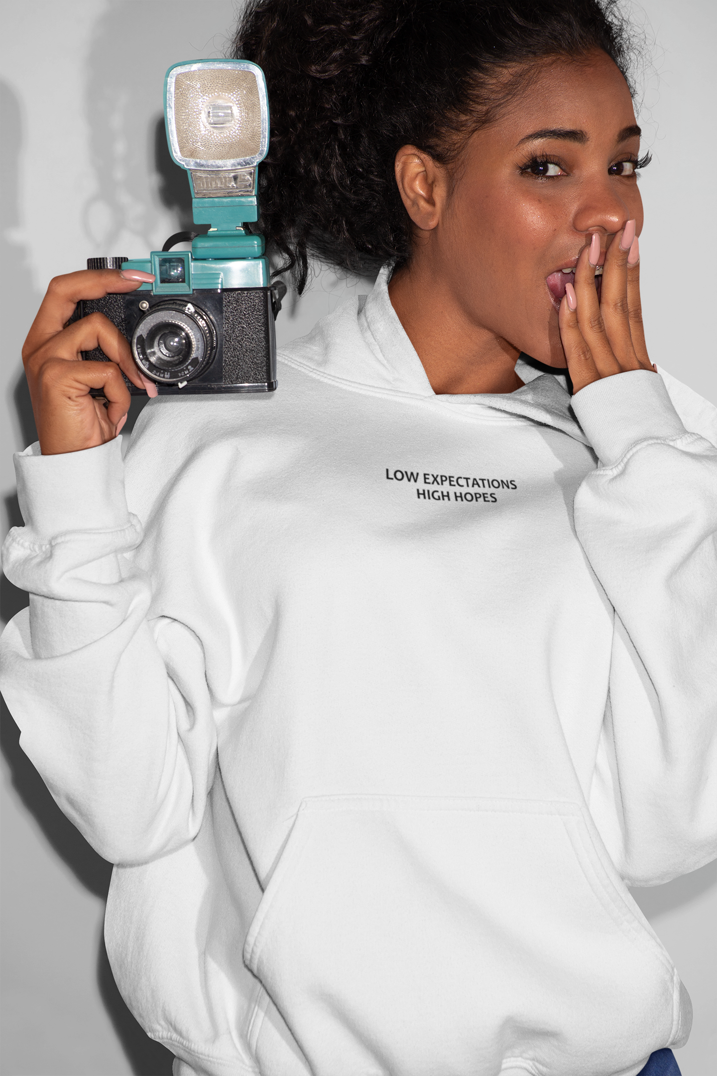 Low Expectations High Hopes Quotes Hoodies for Women-FunkyTeesClub