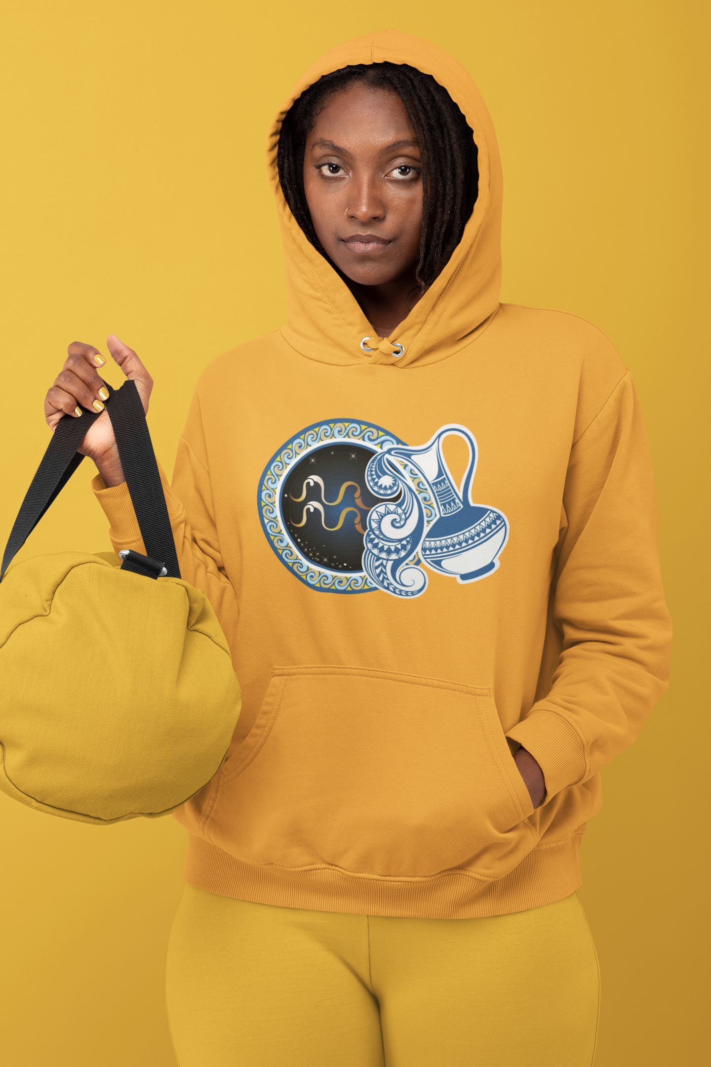 Aquarius Zodiac Sign Hoodies for Women-FunkyTeesClub