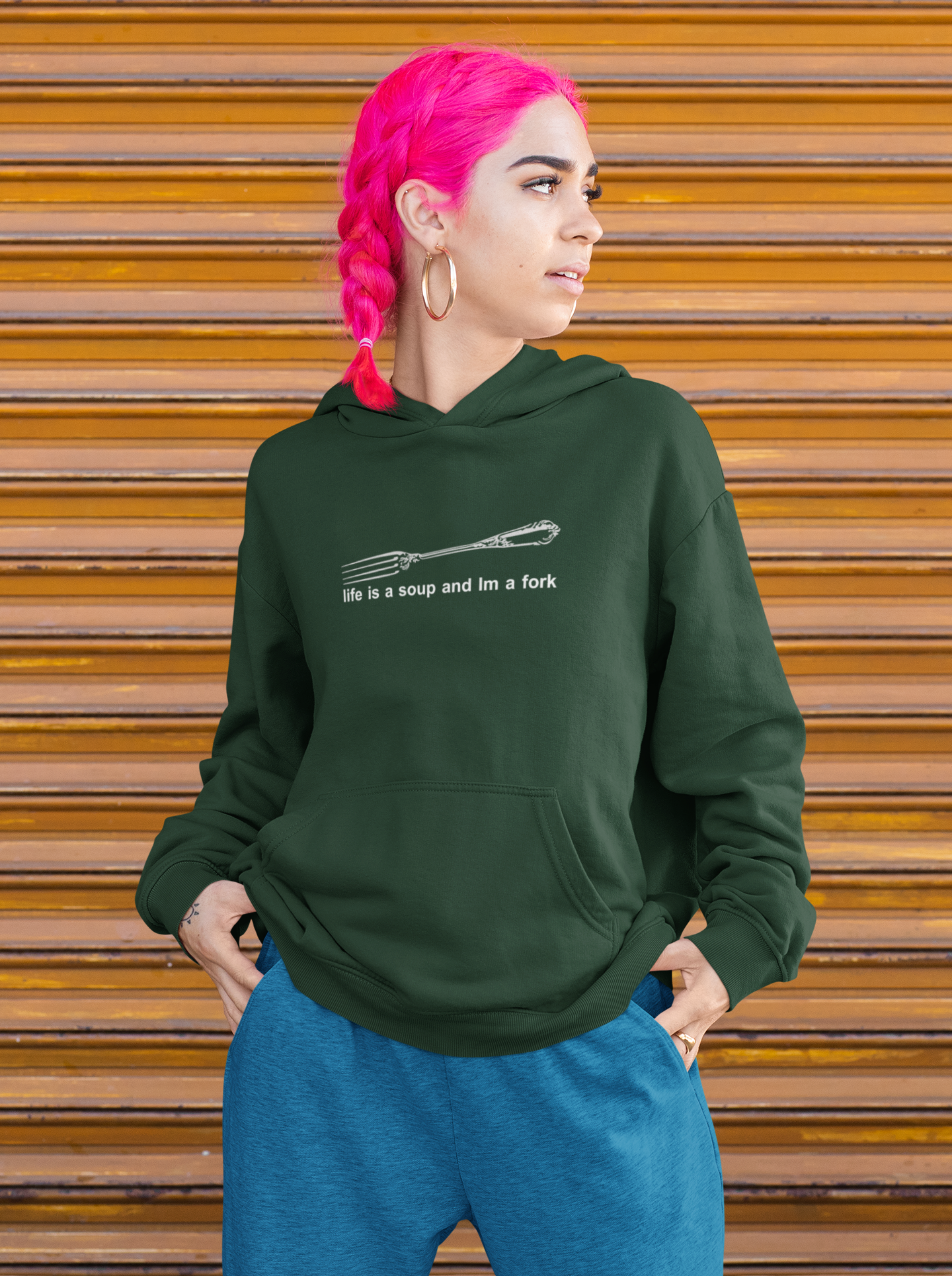 Life Is A Soup And Im Fork Hoodies for Women-FunkyTeesClub