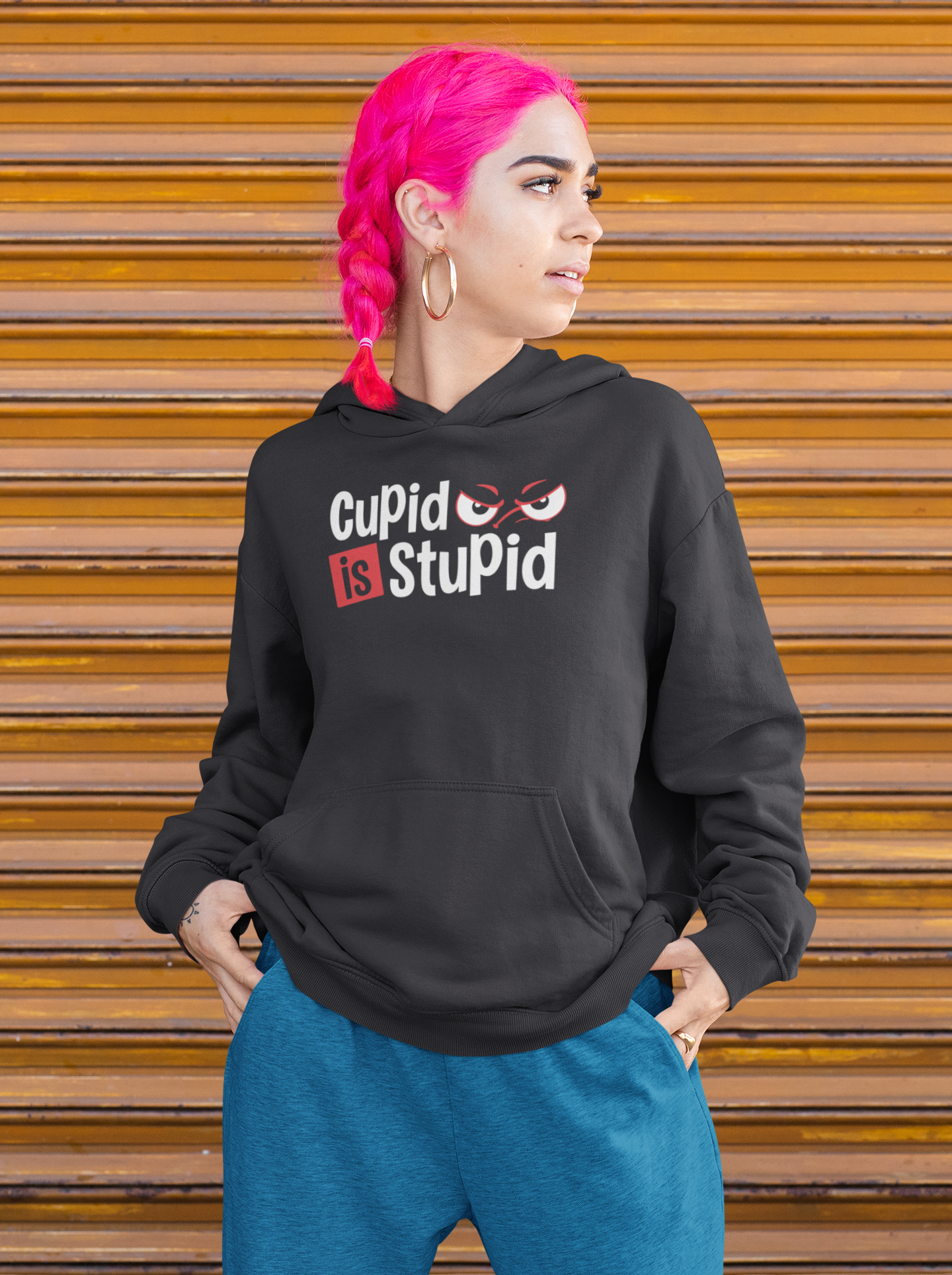 Cupid Stupid Desi Hoodies for Women-FunkyTeesClub