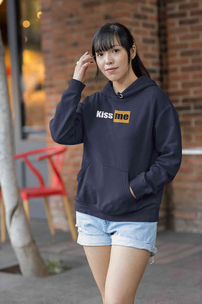 Kiss Me Minimals Hoodies for Women-FunkyTeesClub