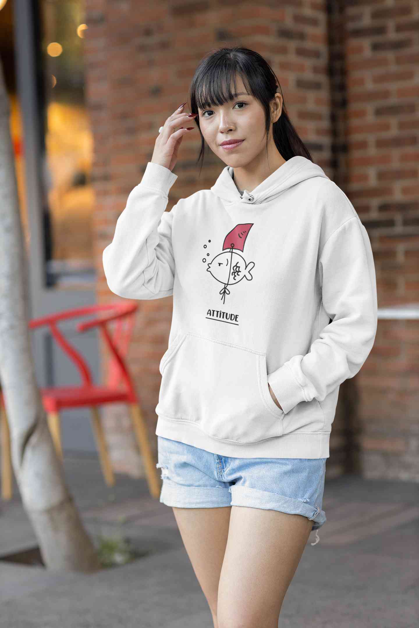 Shark Attitude Hoodies for Women-FunkyTeesClub