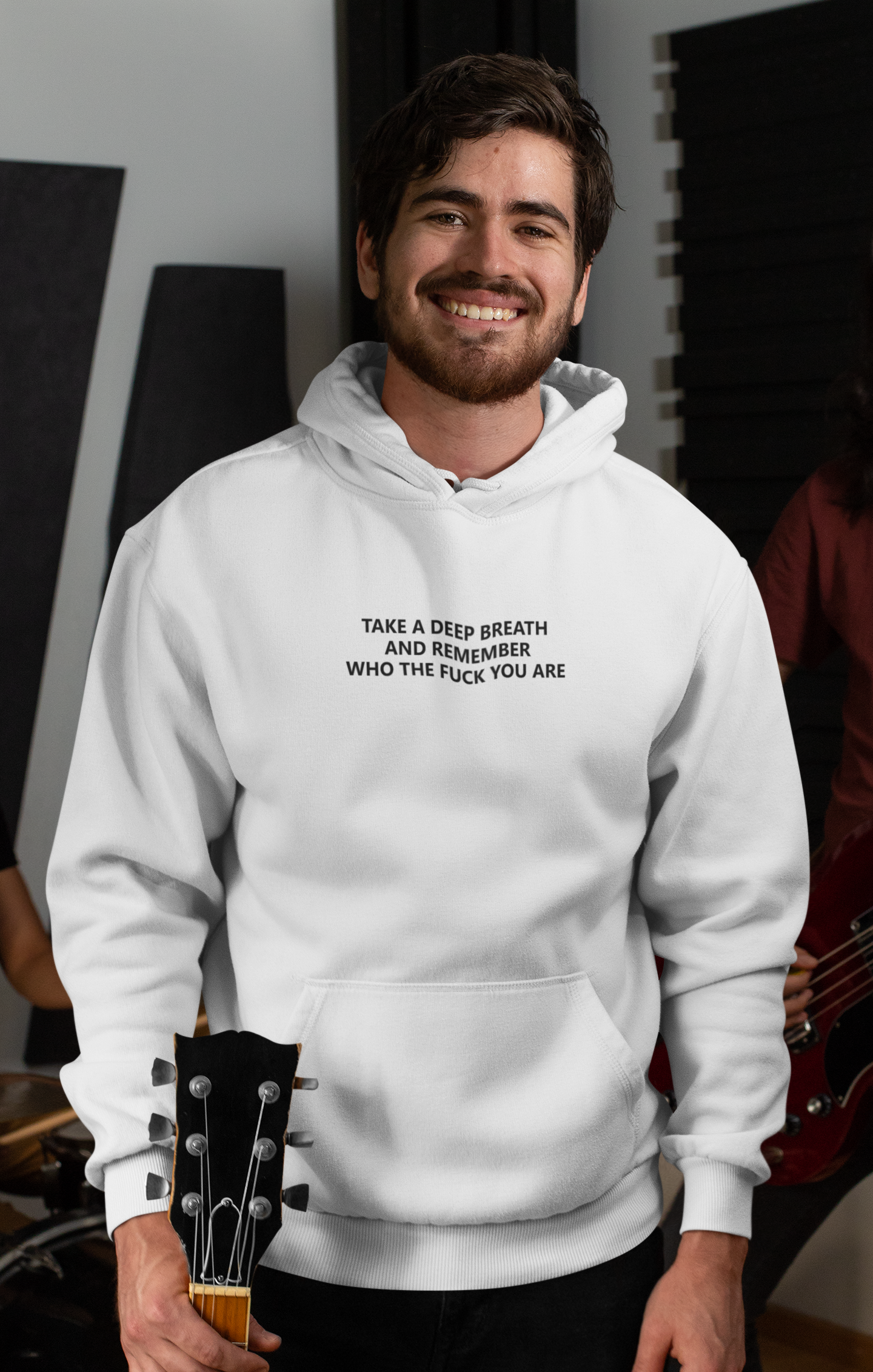 Take A Deep Breath And Remember Who The Fuck You Are Men Hoodies-FunkyTeesClub