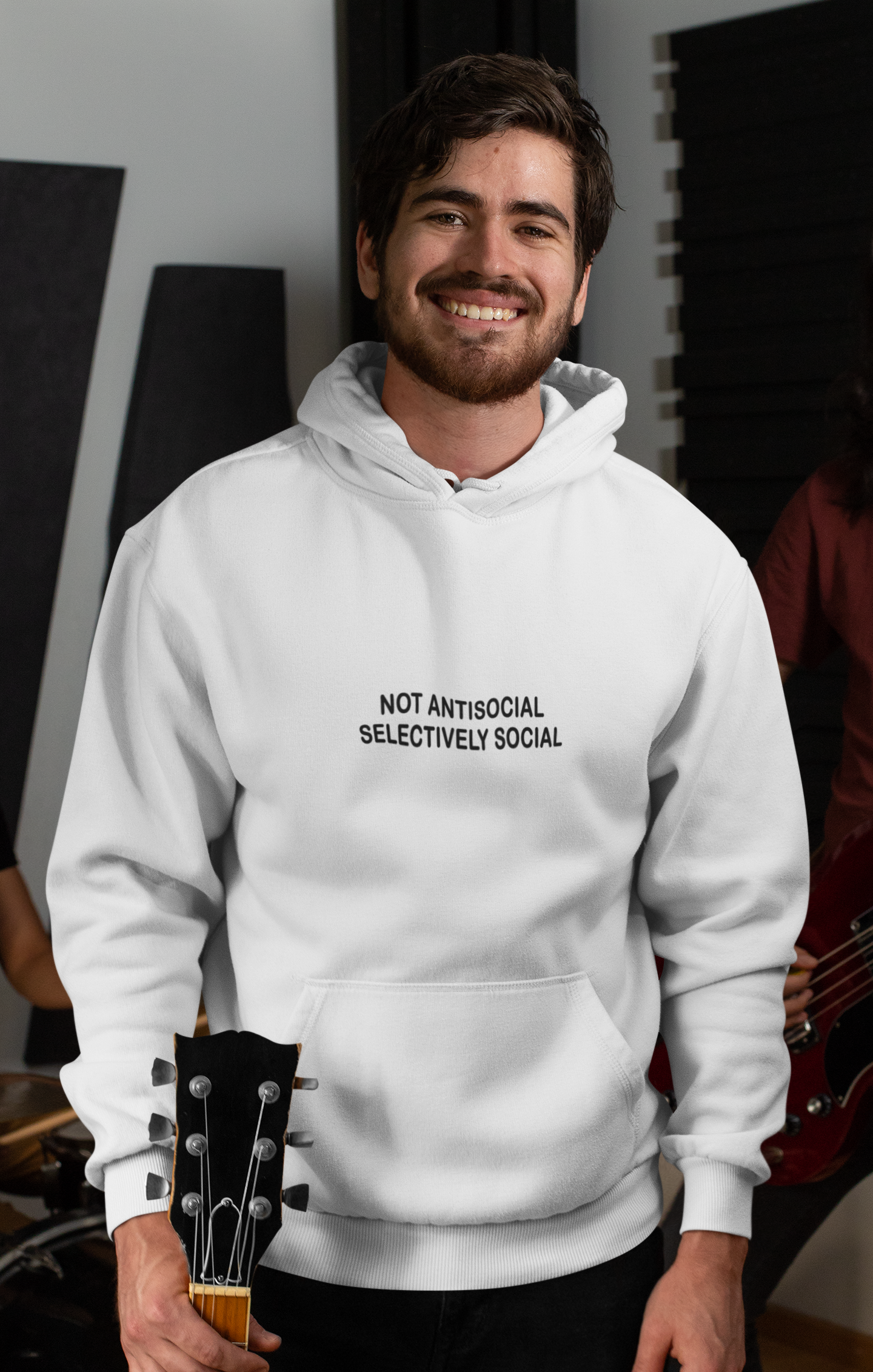 Not Antisocial Selectively Social Men Hoodies-FunkyTeesClub