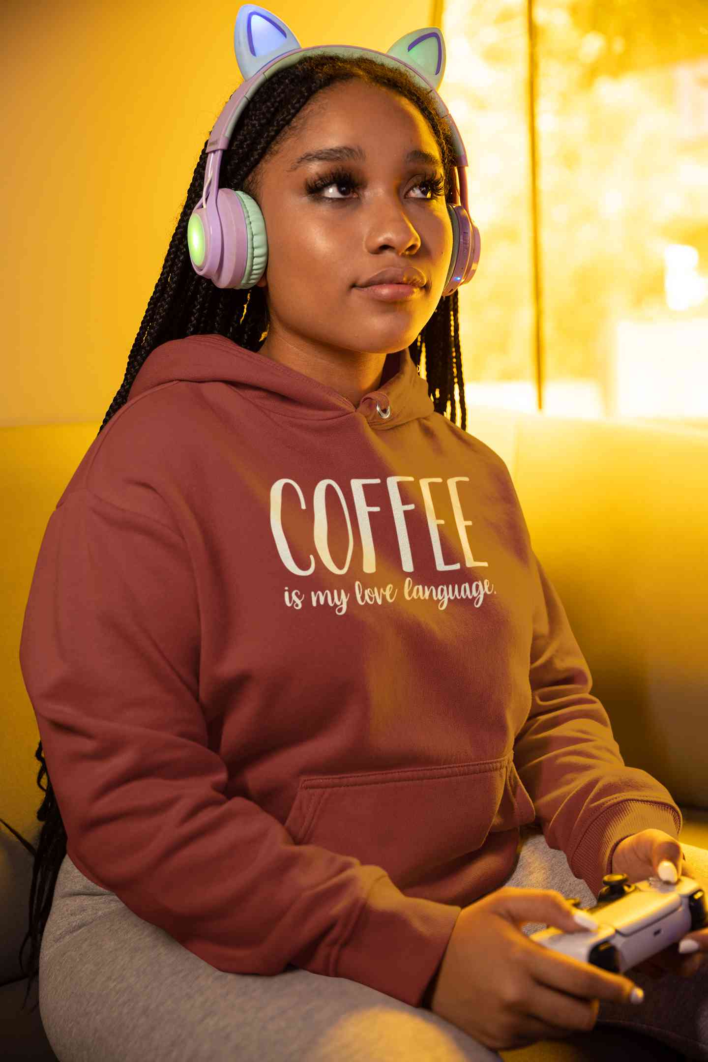 Coffee Is My Love Language Hoodies for Women-FunkyTeesClub