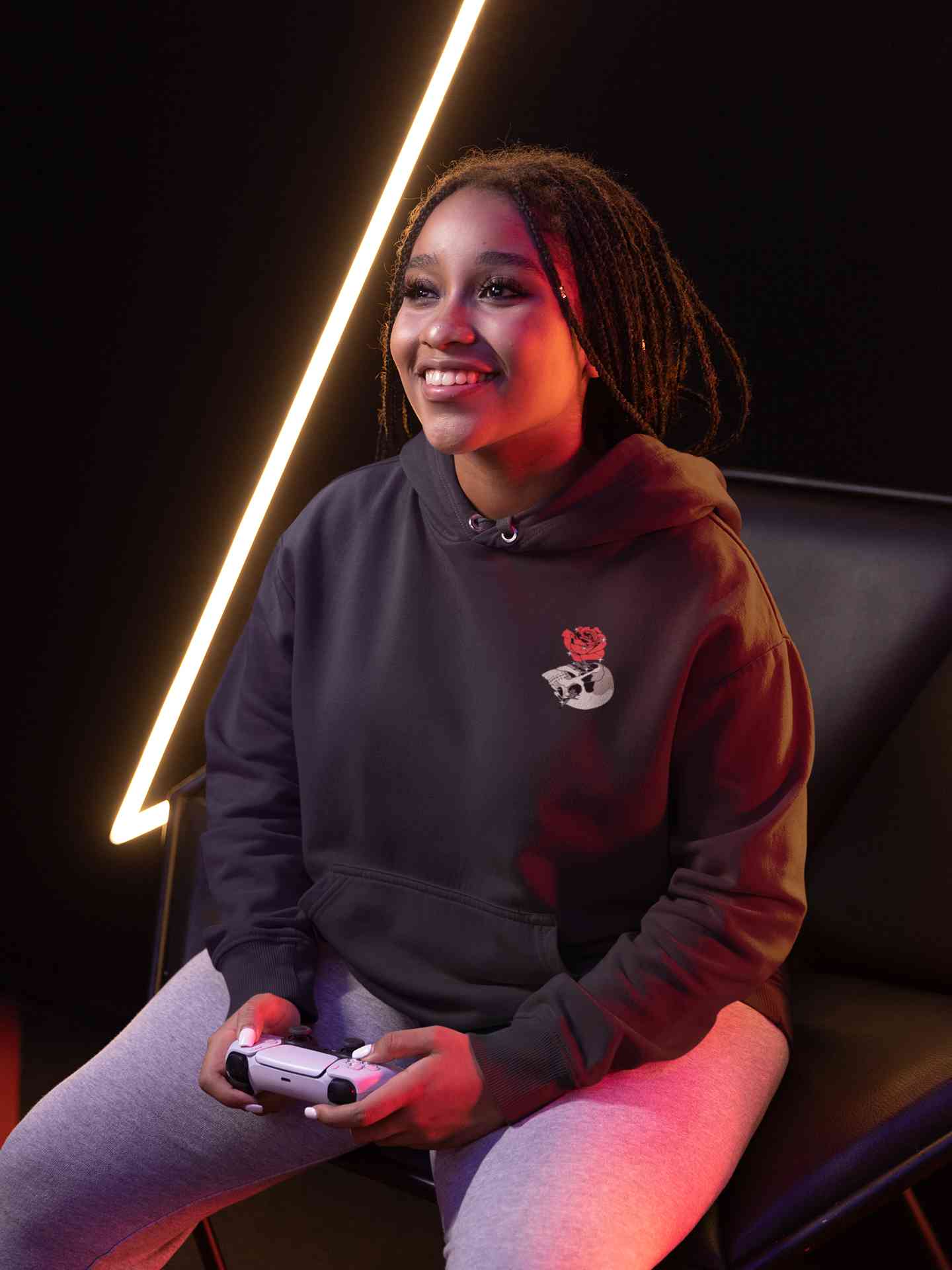 Skull Rose Hoodies for Women-FunkyTeesClub