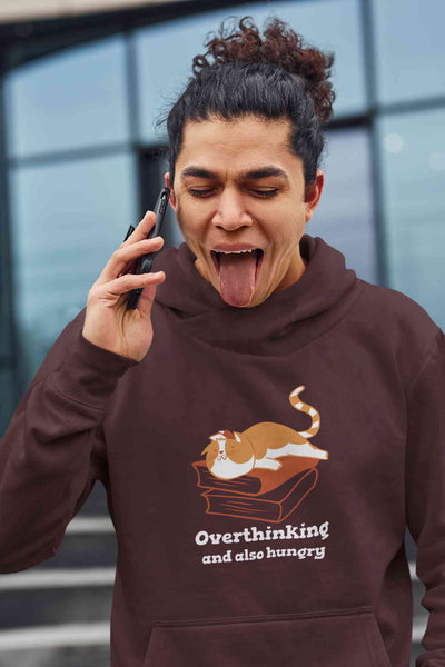 Overthinking And Also Hungry Men Hoodies-FunkyTeesClub