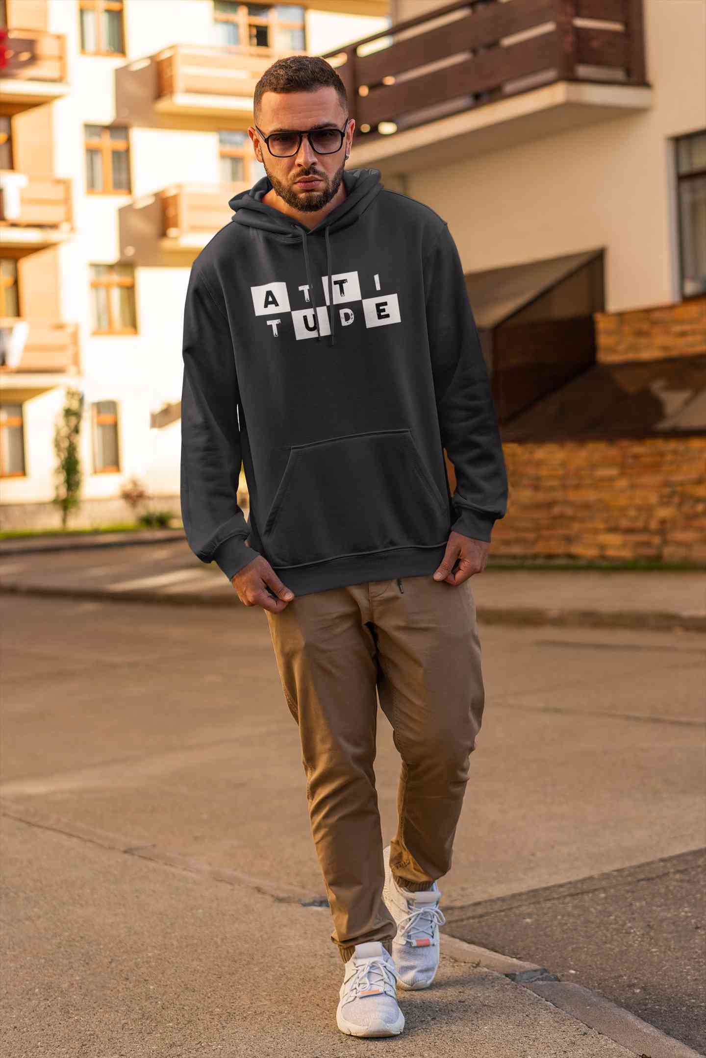 Attitude Typography Men Hoodies-FunkyTeesClub