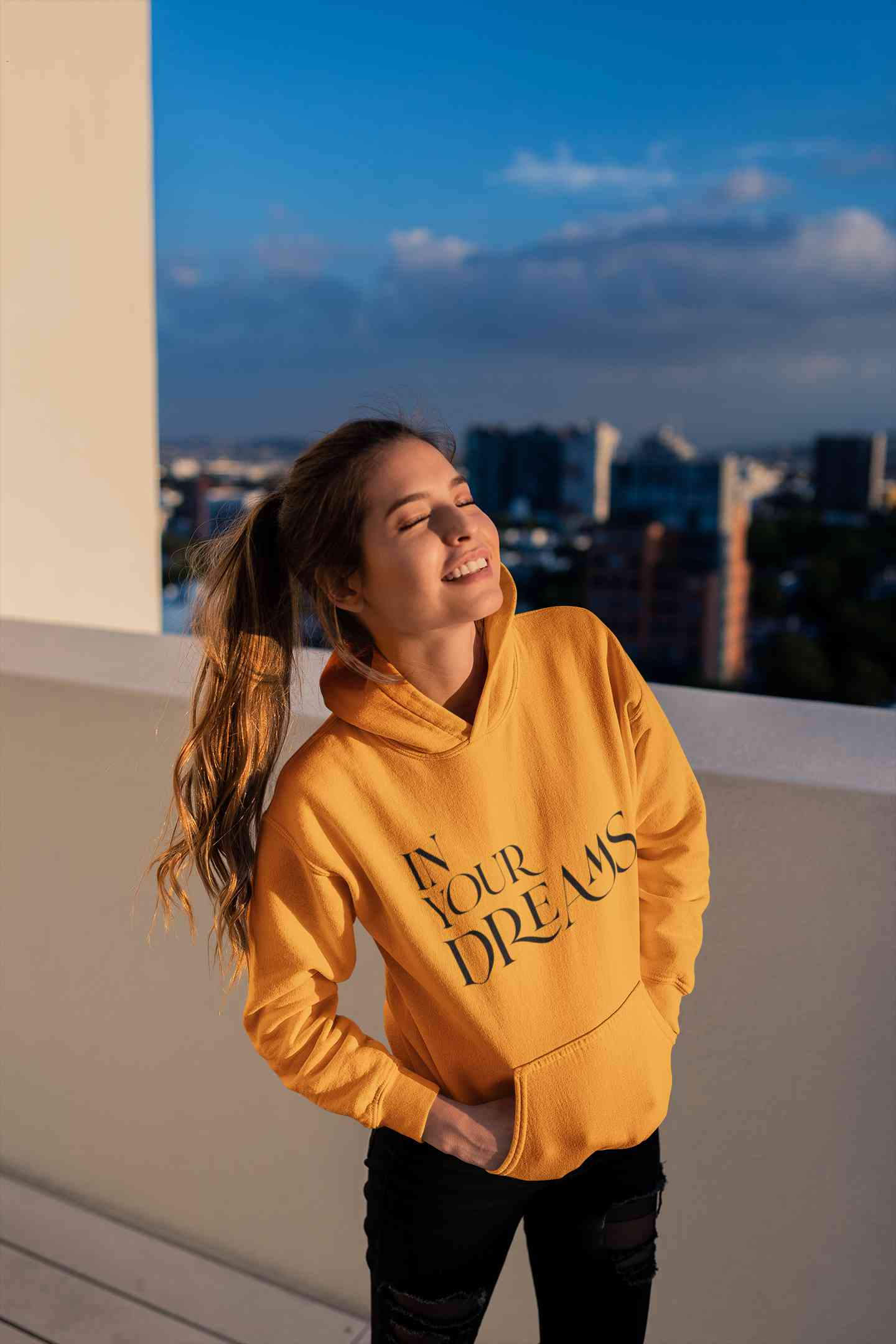 In Your Dreams Typography Hoodies for Women-FunkyTeesClub