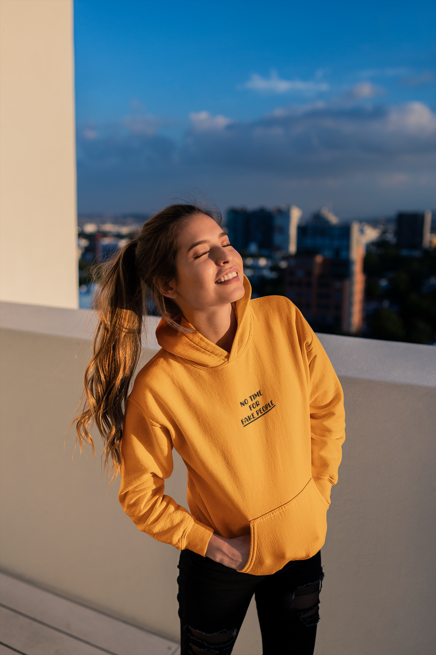 No Time For Fake People Hoodies for Women-FunkyTeesClub