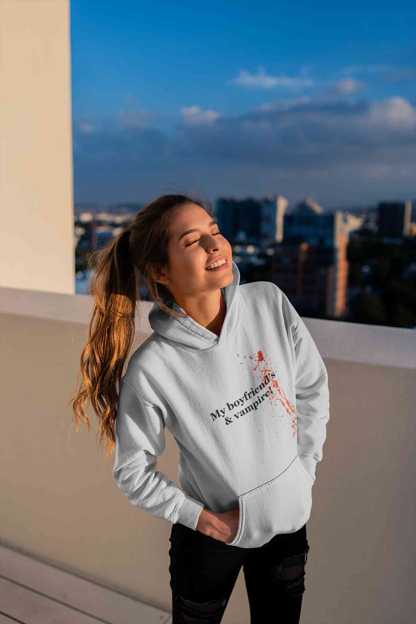 My Boyfriends And Vampire Hoodies for Women-FunkyTeesClub