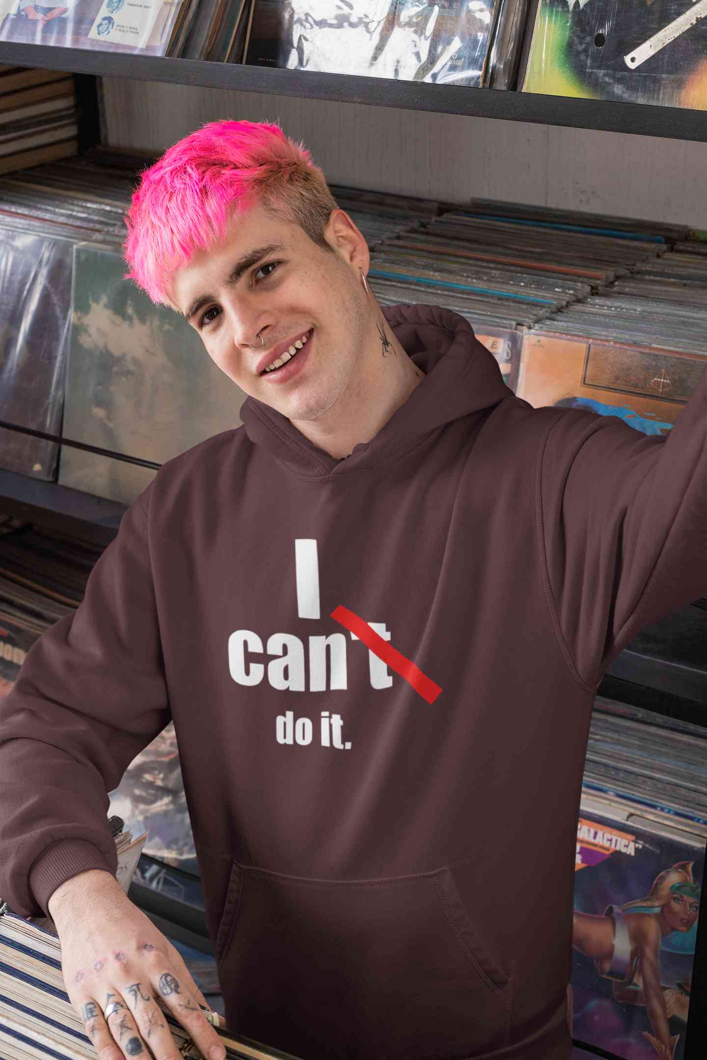 I Can Do It Typography Men Hoodies-FunkyTeesClub