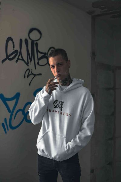Self Awareness Typography Men Hoodies-FunkyTeesClub