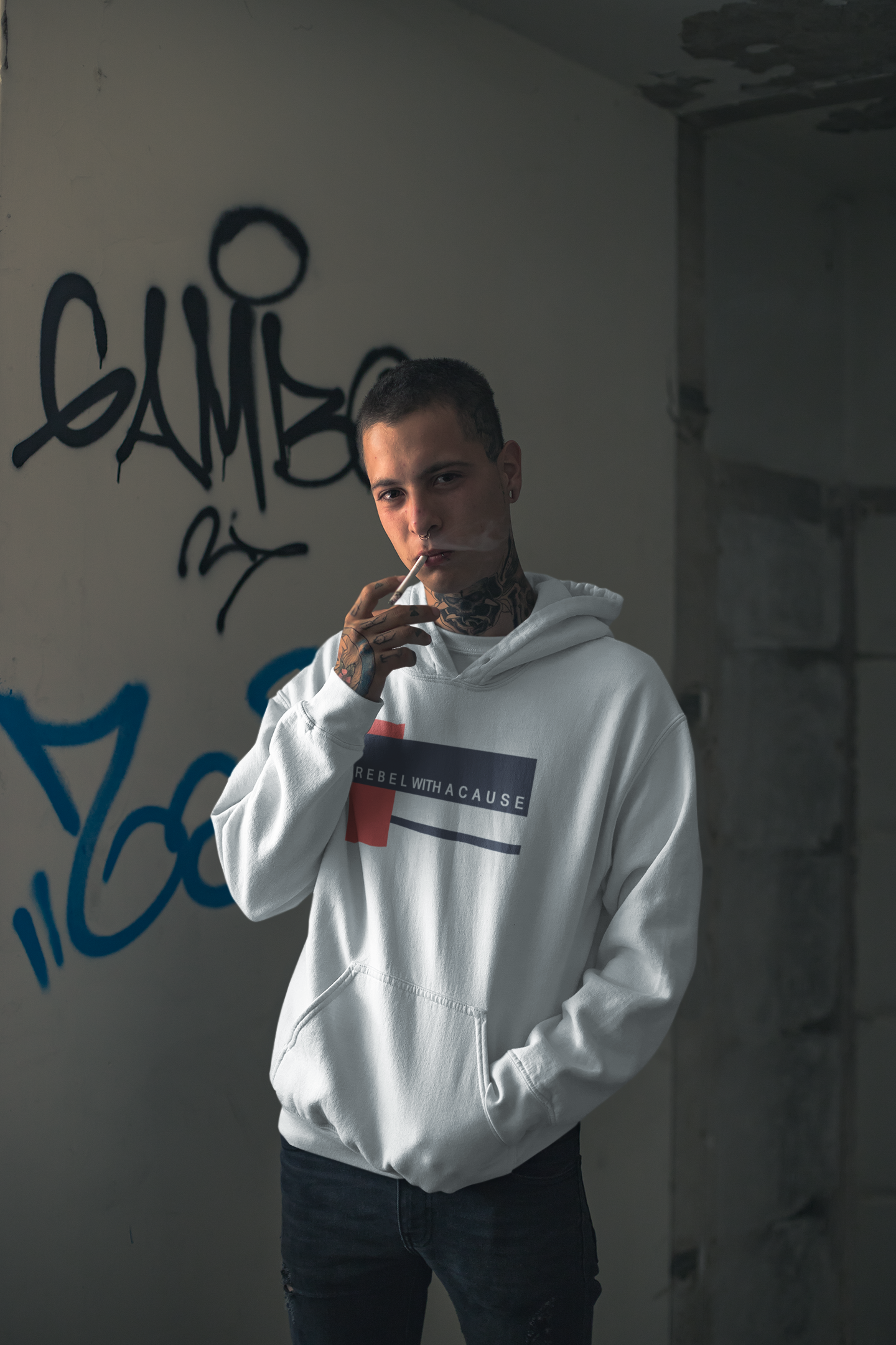 Rebel With A Cause Quotes Men Hoodies-FunkyTeesClub