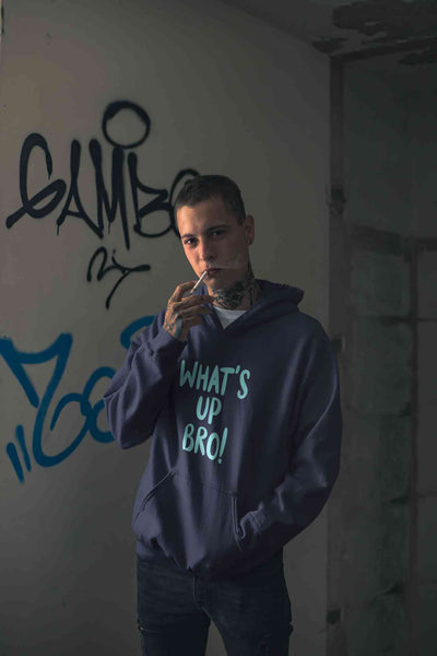 Whats Up Bro Men Hoodies-FunkyTeesClub