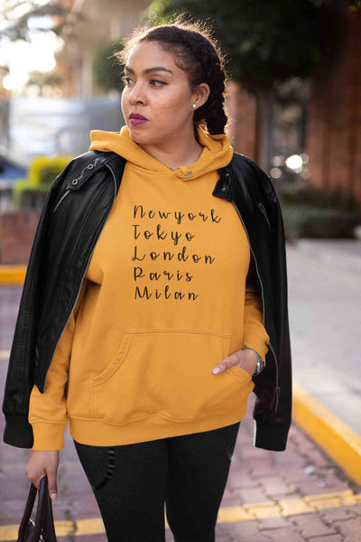 Newyork Tokyo London Paris Milan Hoodies for Women-FunkyTeesClub