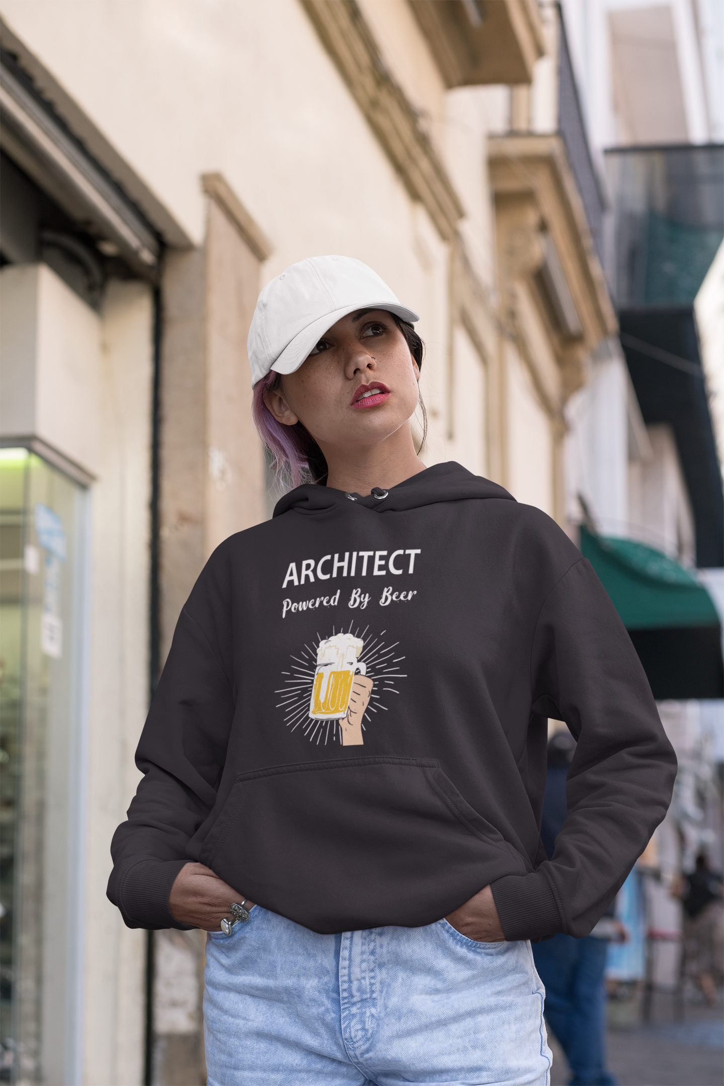 Beer Architect Profession Hoodies for Women-FunkyTeesClub