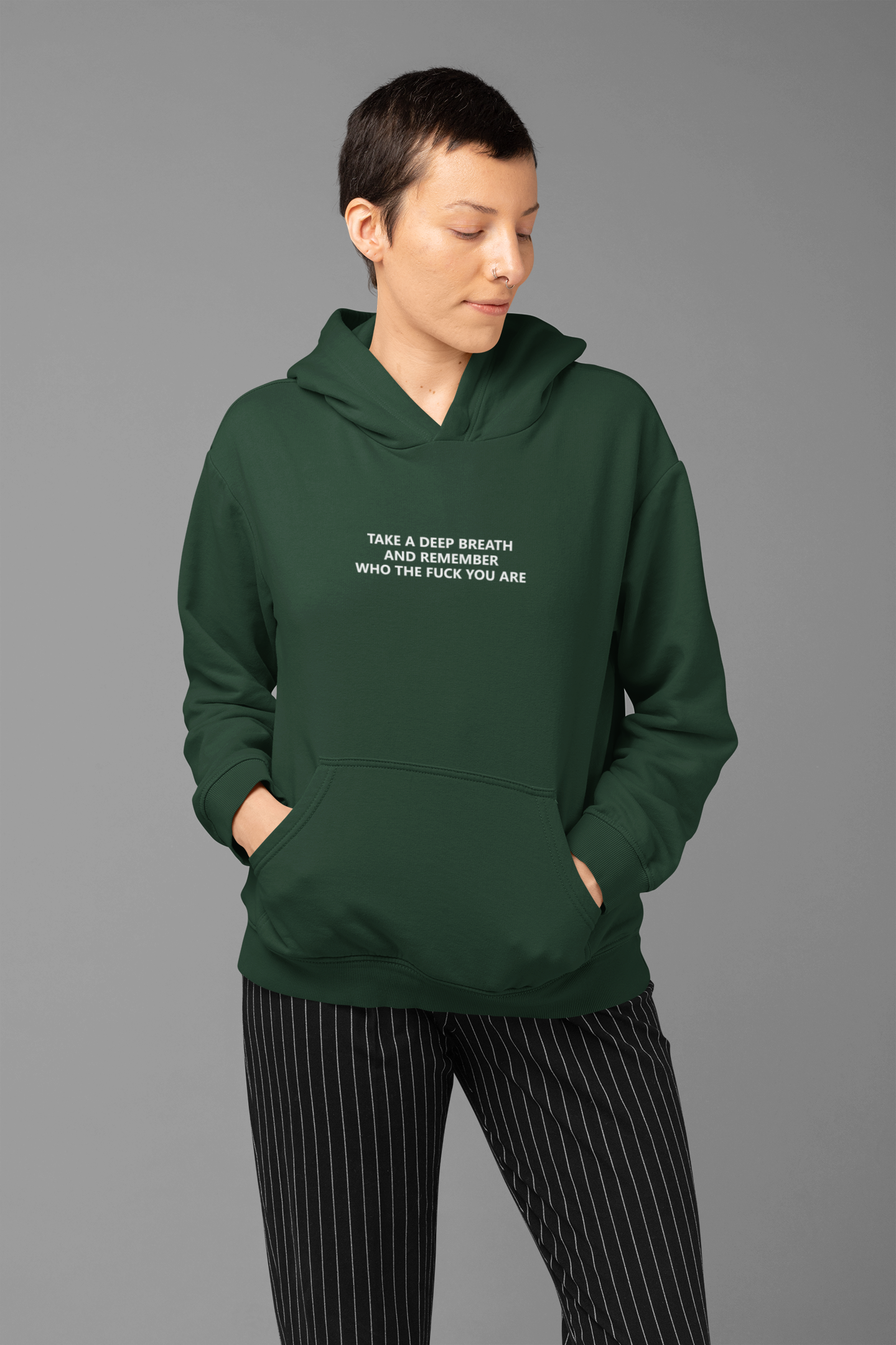 Take A Deep Breath And Remember Who The Fuck You Are Hoodies for Women-FunkyTeesClub