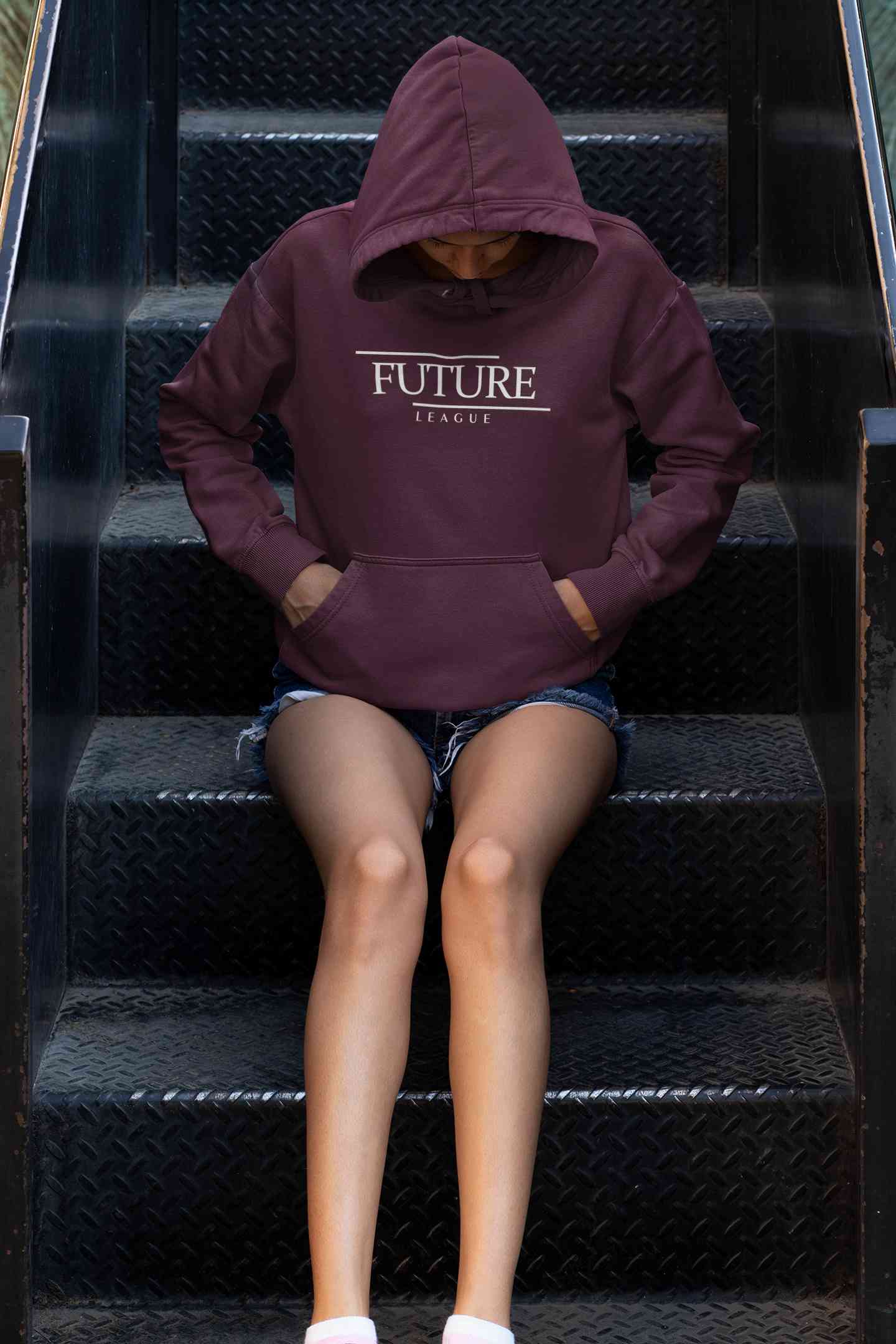 Future League Typography Hoodies for Women-FunkyTeesClub